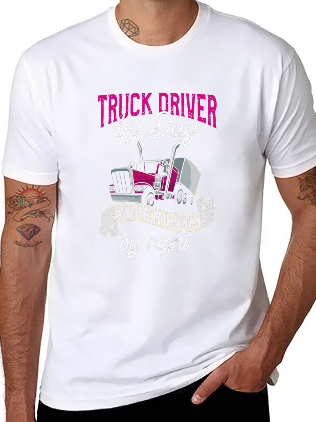 Truck Driver Mom T-Shirt - Super Mom By Night