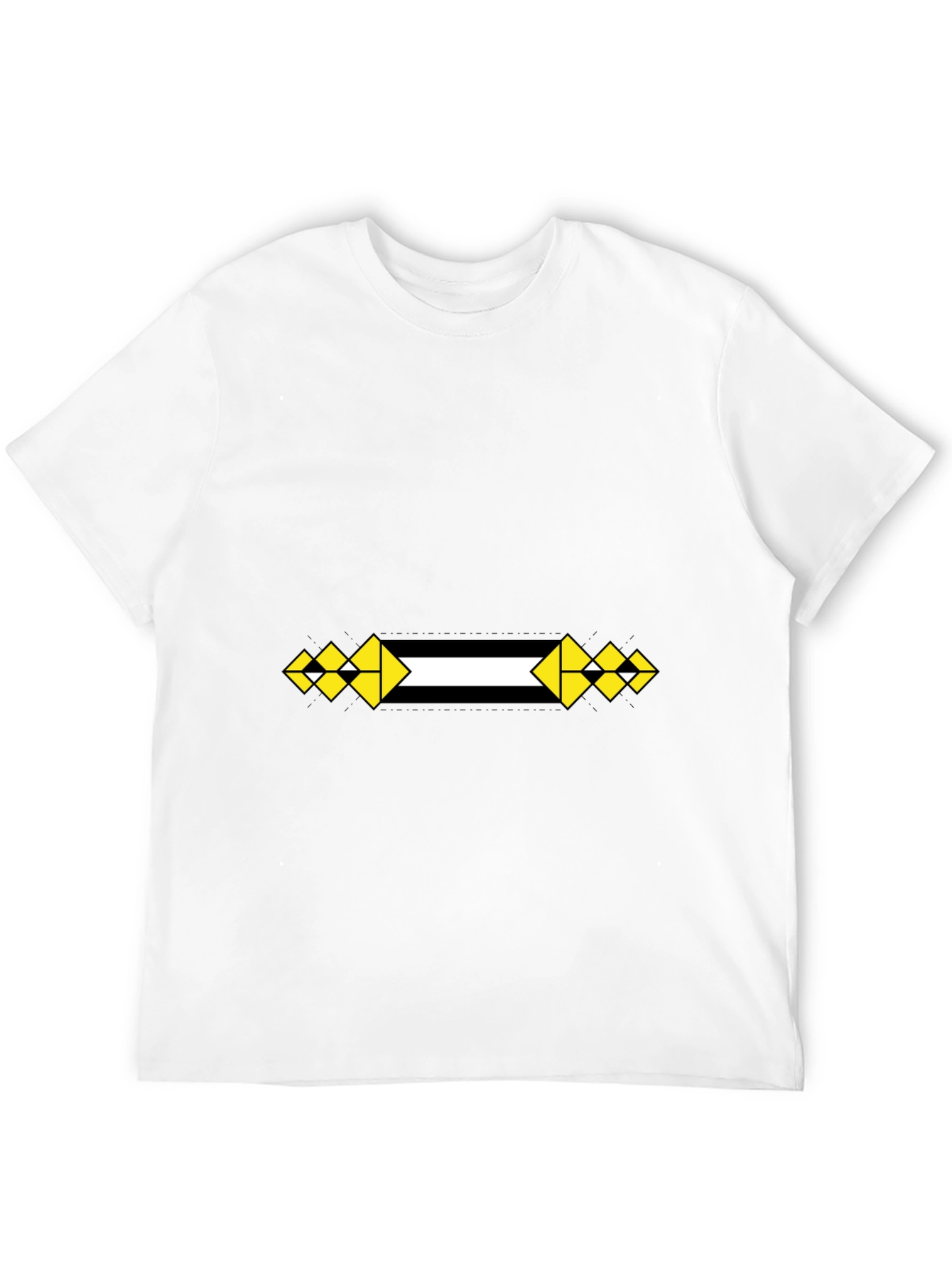 Black Tee with Geometric Arrow Design