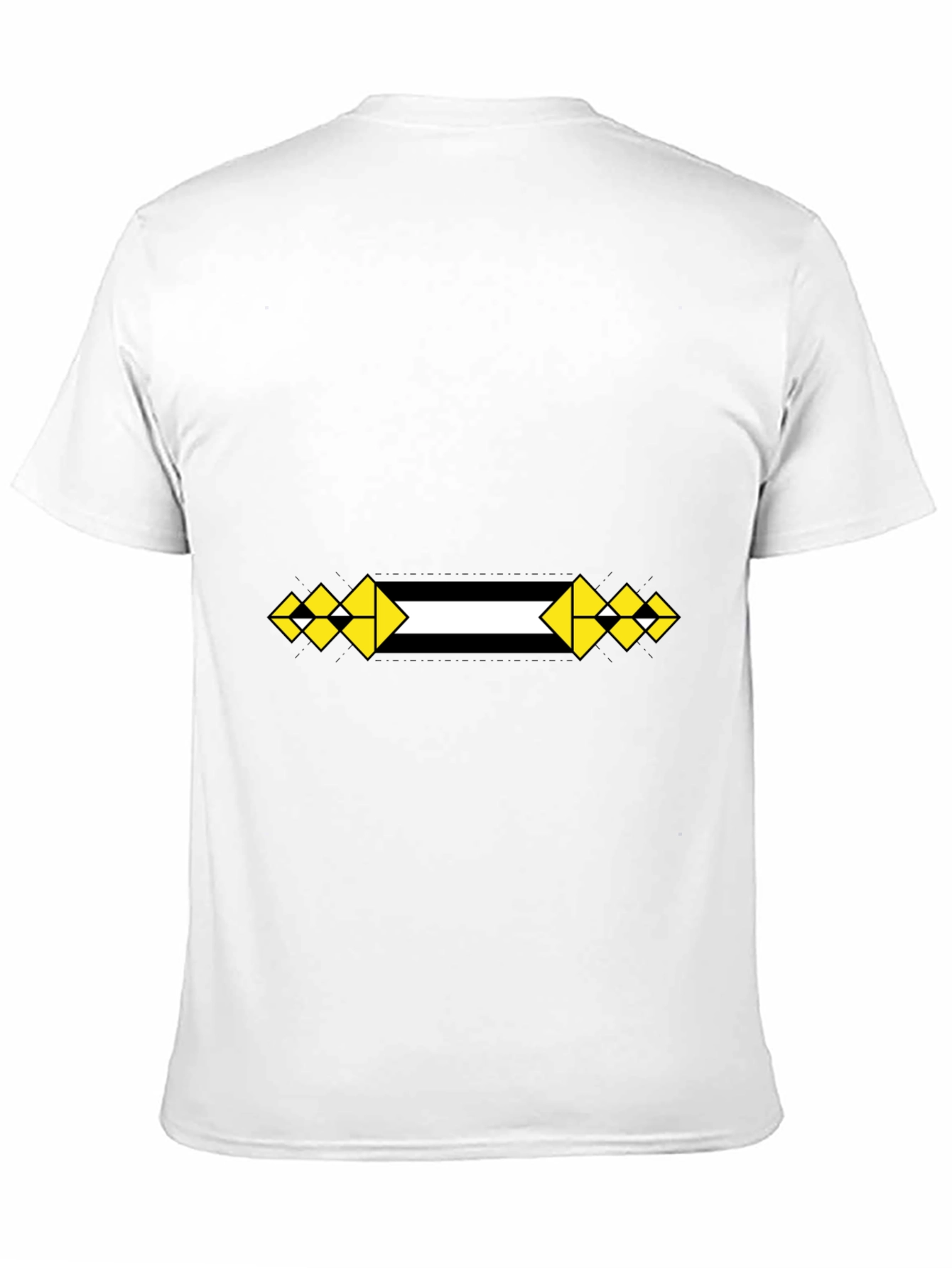 Black Tee with Geometric Arrow Design