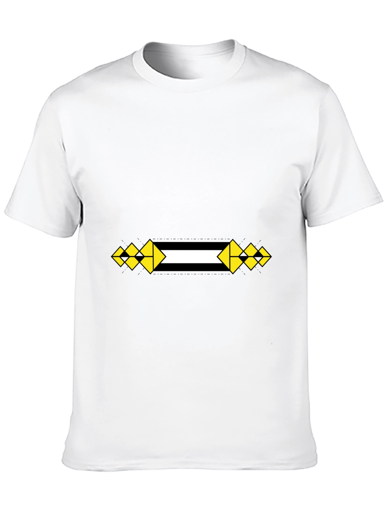 Black Tee with Geometric Arrow Design