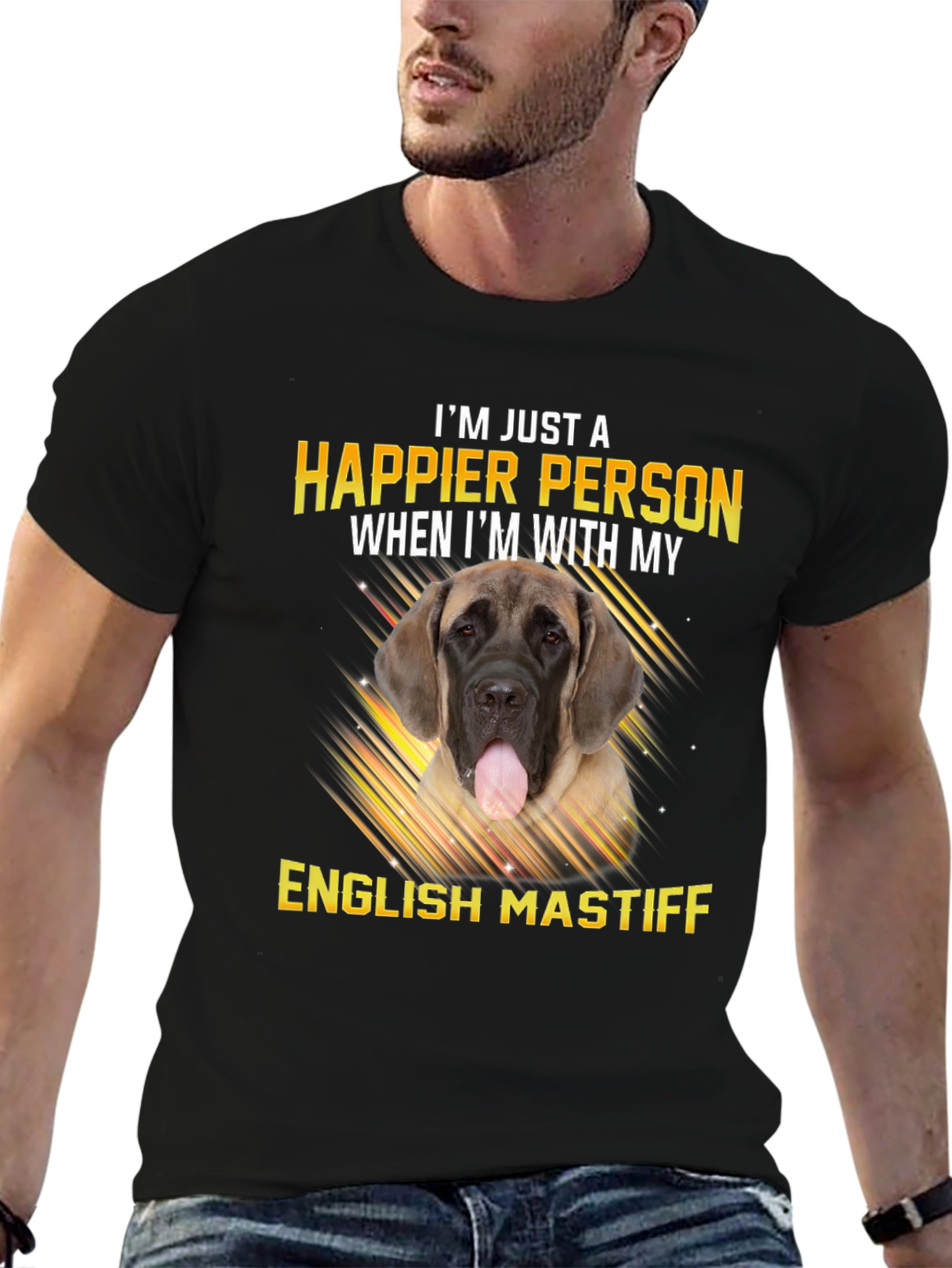 Happier Person English Mastiff Dog T-Shirt