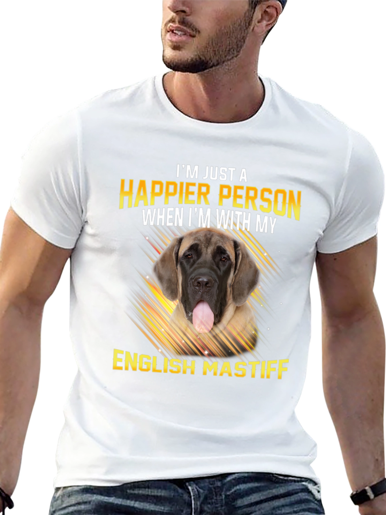 Happier Person English Mastiff Dog T-Shirt
