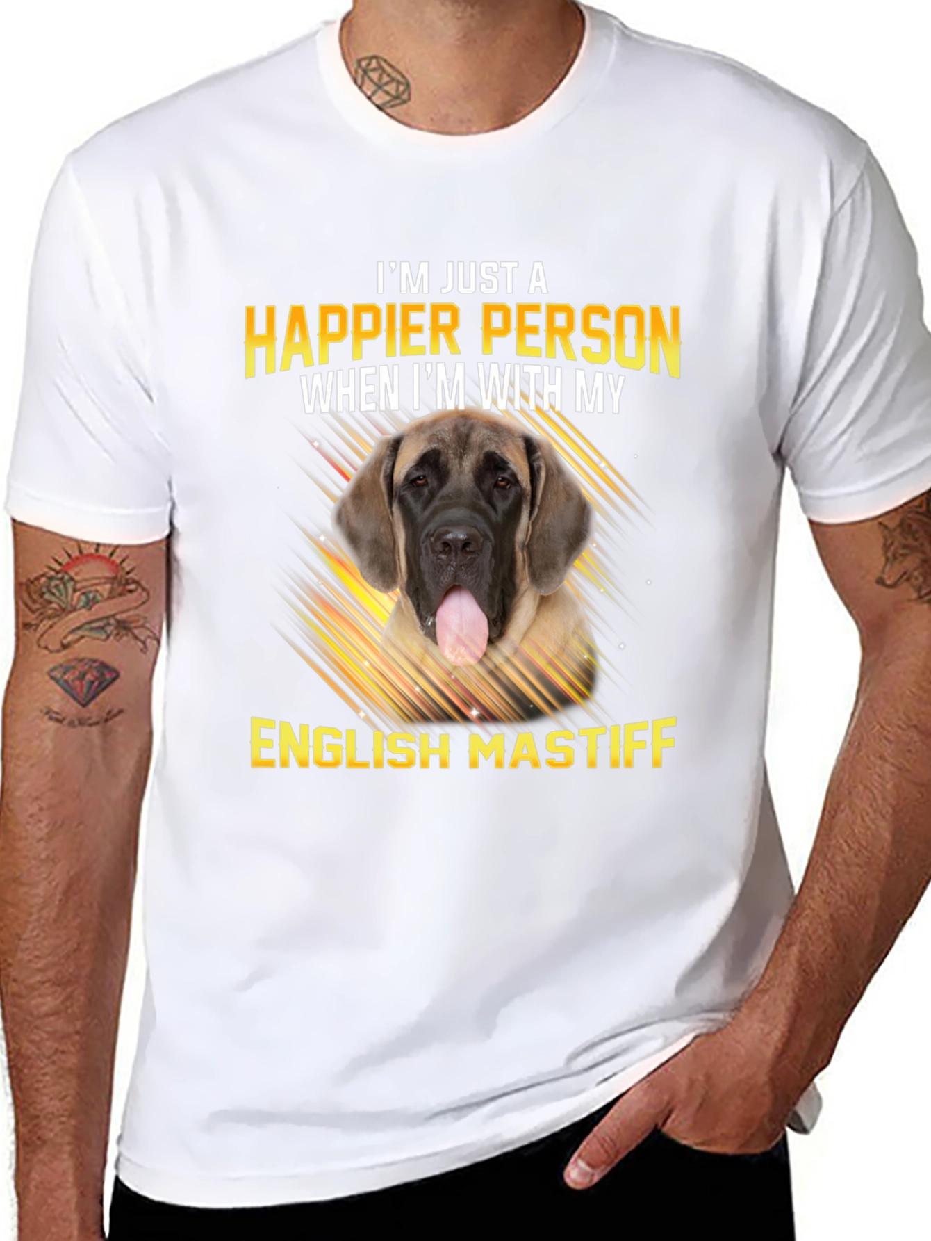 Happier Person English Mastiff Dog T-Shirt