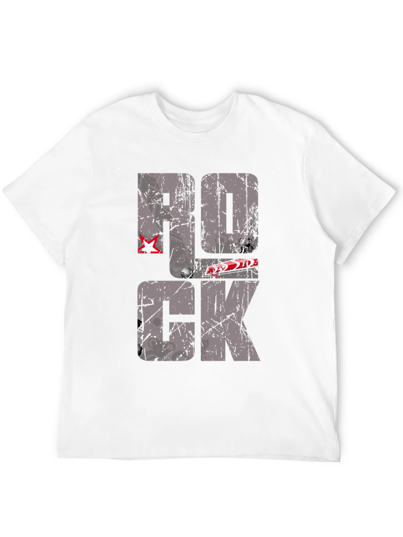 Rock Graphic Print Black T-Shirt