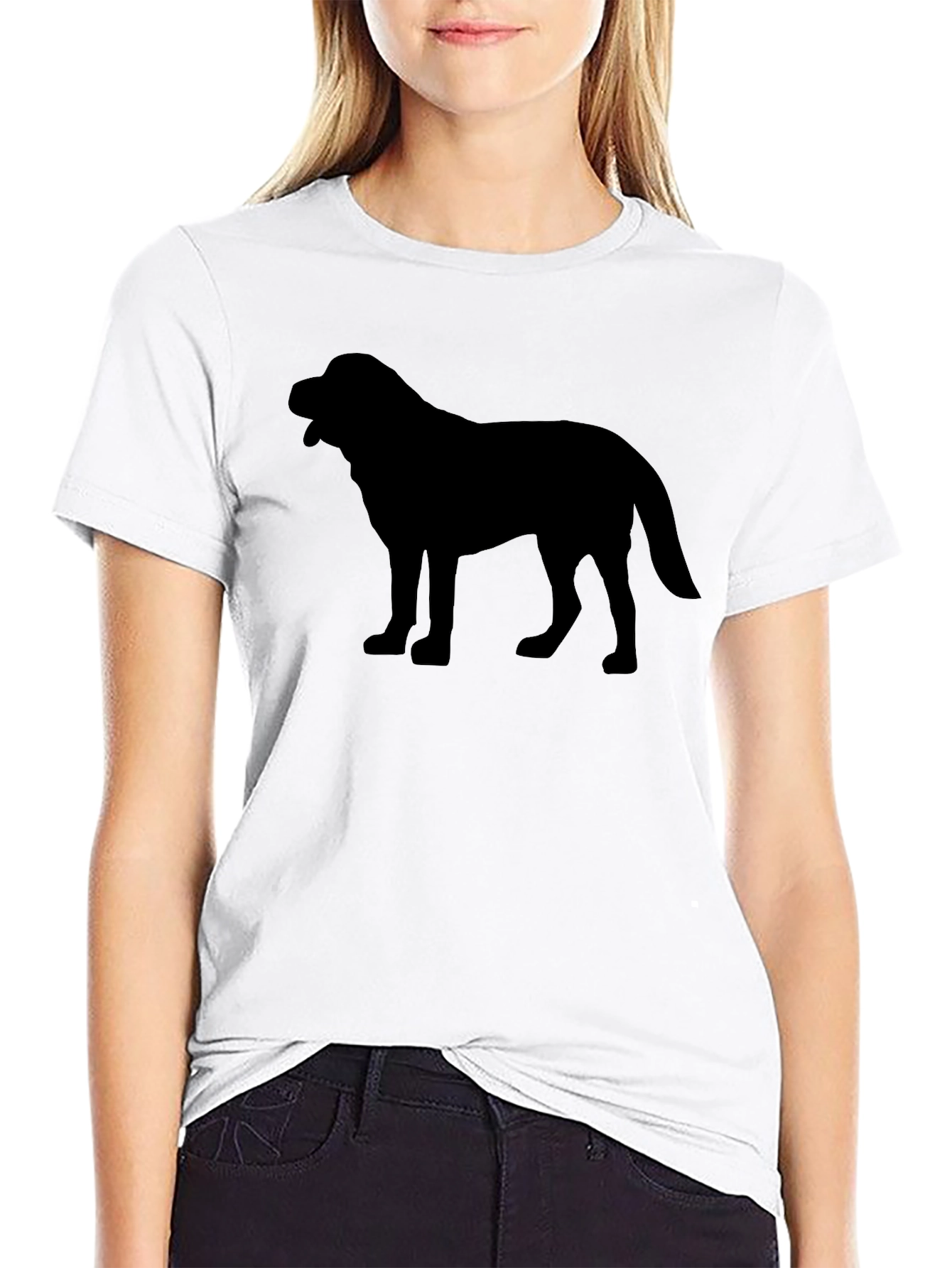 Dog Silhouette Graphic Tee - Classic Black T-Shirt