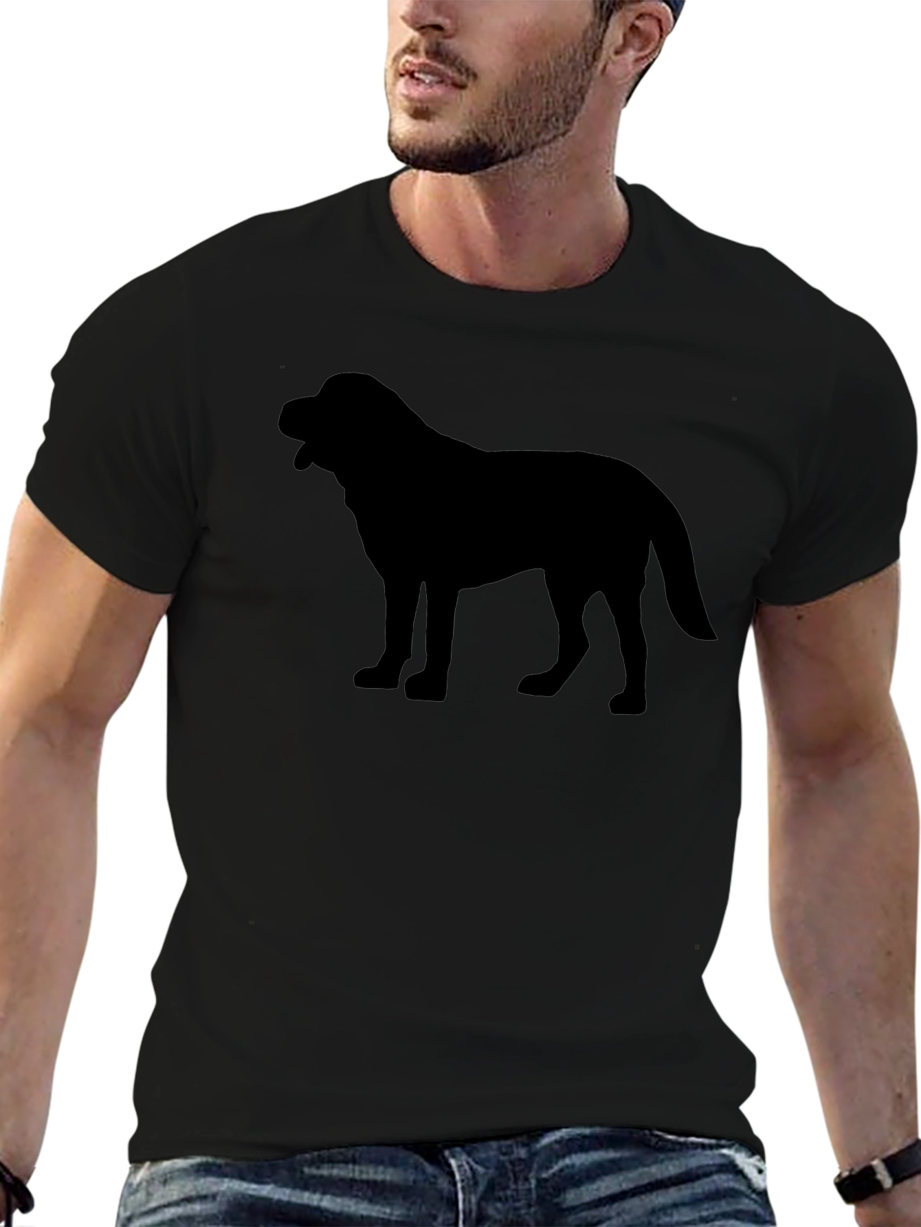 Dog Silhouette Graphic Tee - Classic Black T-Shirt