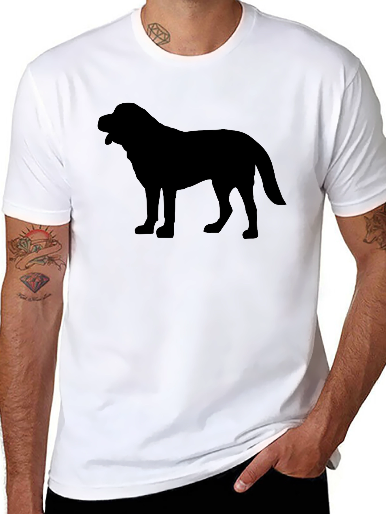 Dog Silhouette Graphic Tee - Classic Black T-Shirt