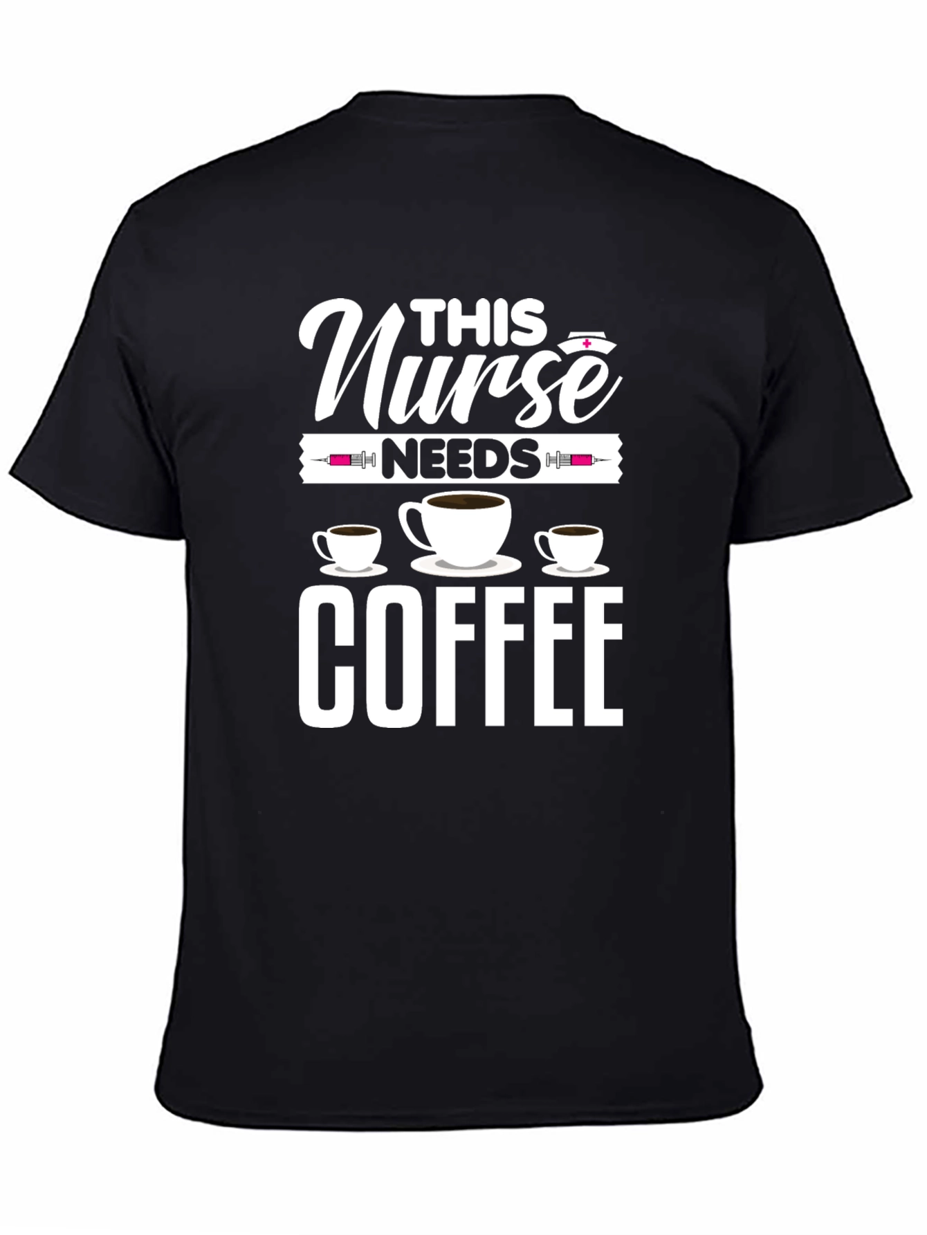 Nurse Needs Coffee T-Shirt - Black Cotton