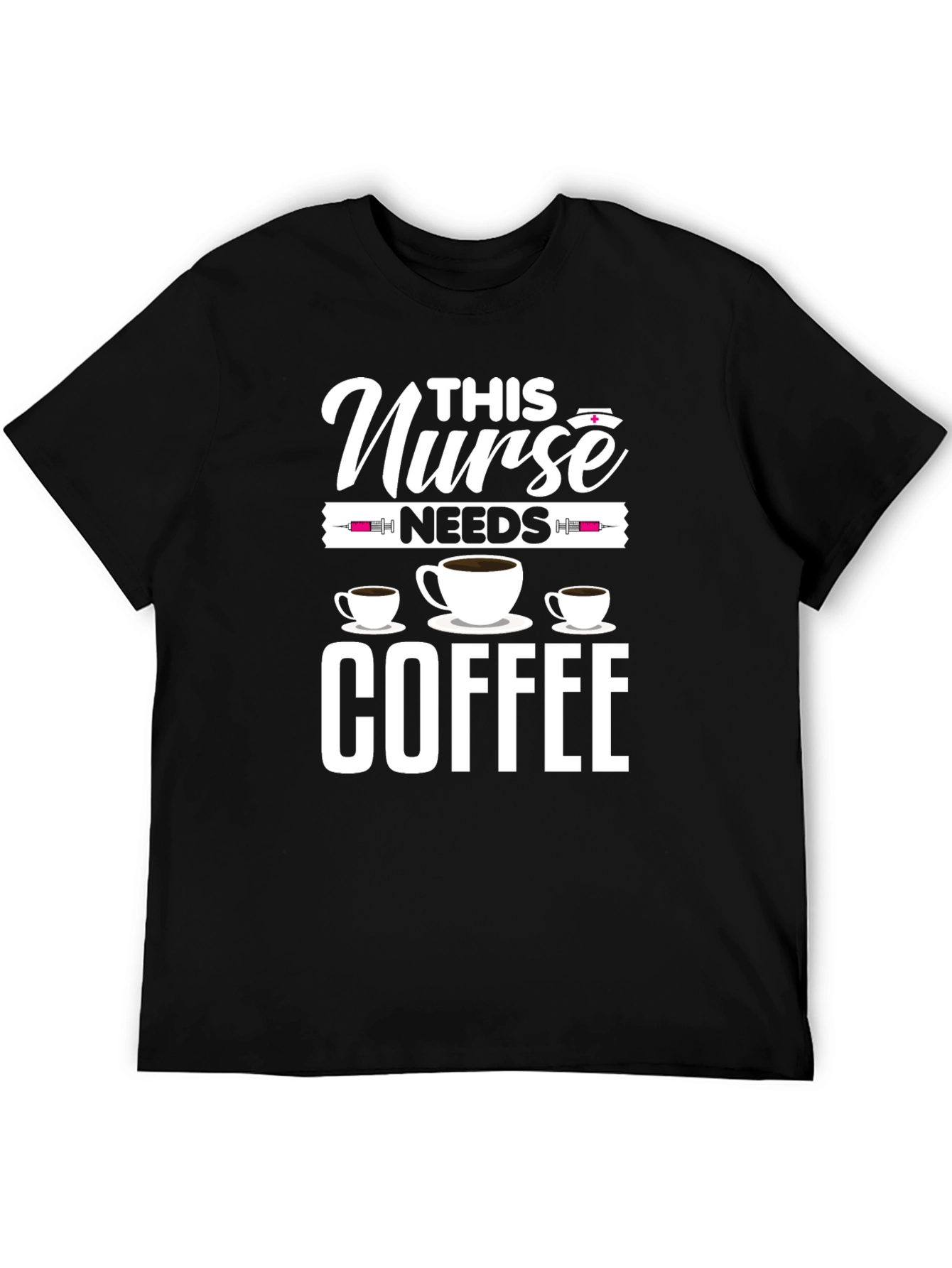 Nurse Needs Coffee T-Shirt - Black Cotton
