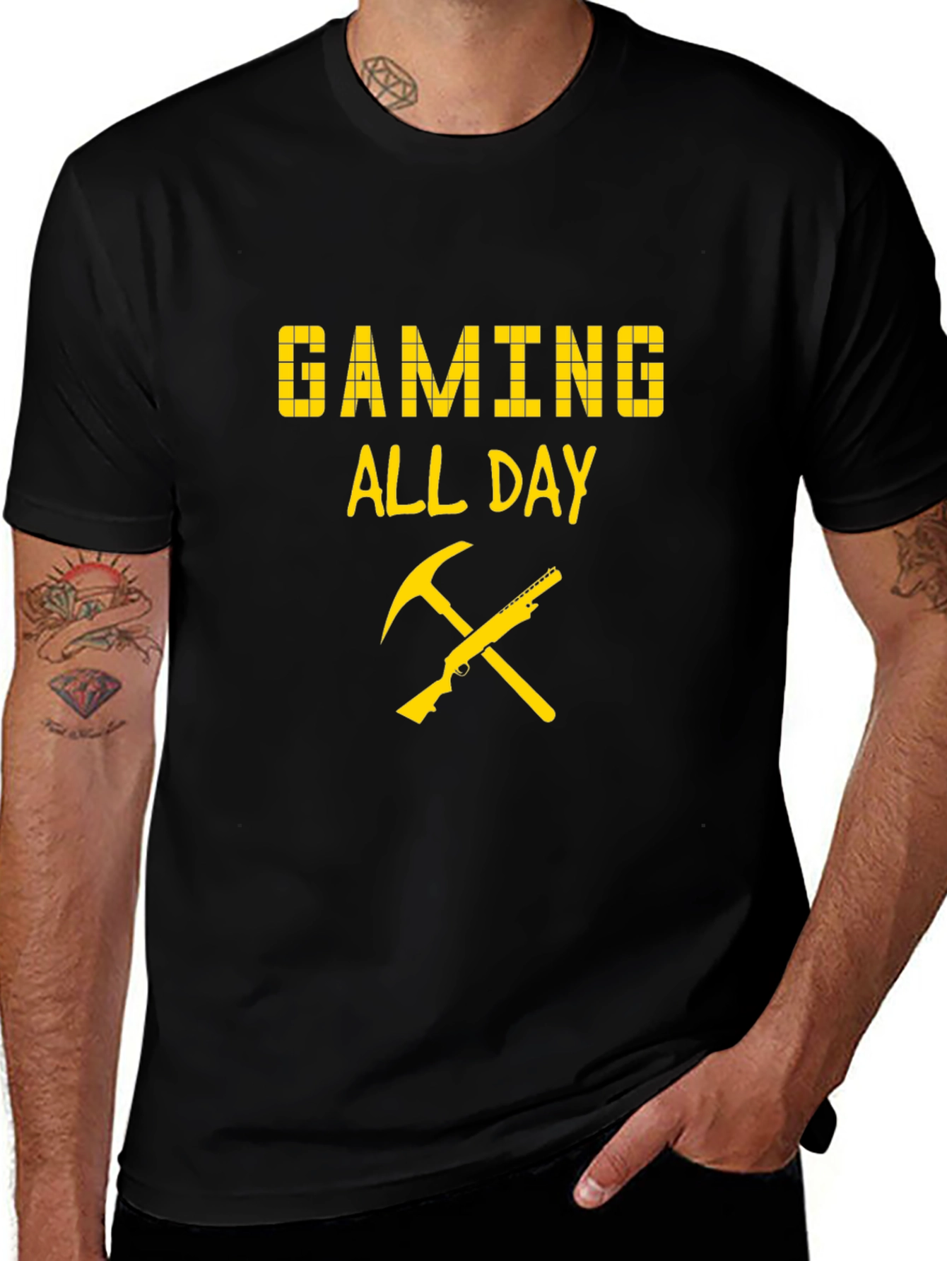 Gaming All Day T-Shirt - Pixel Design