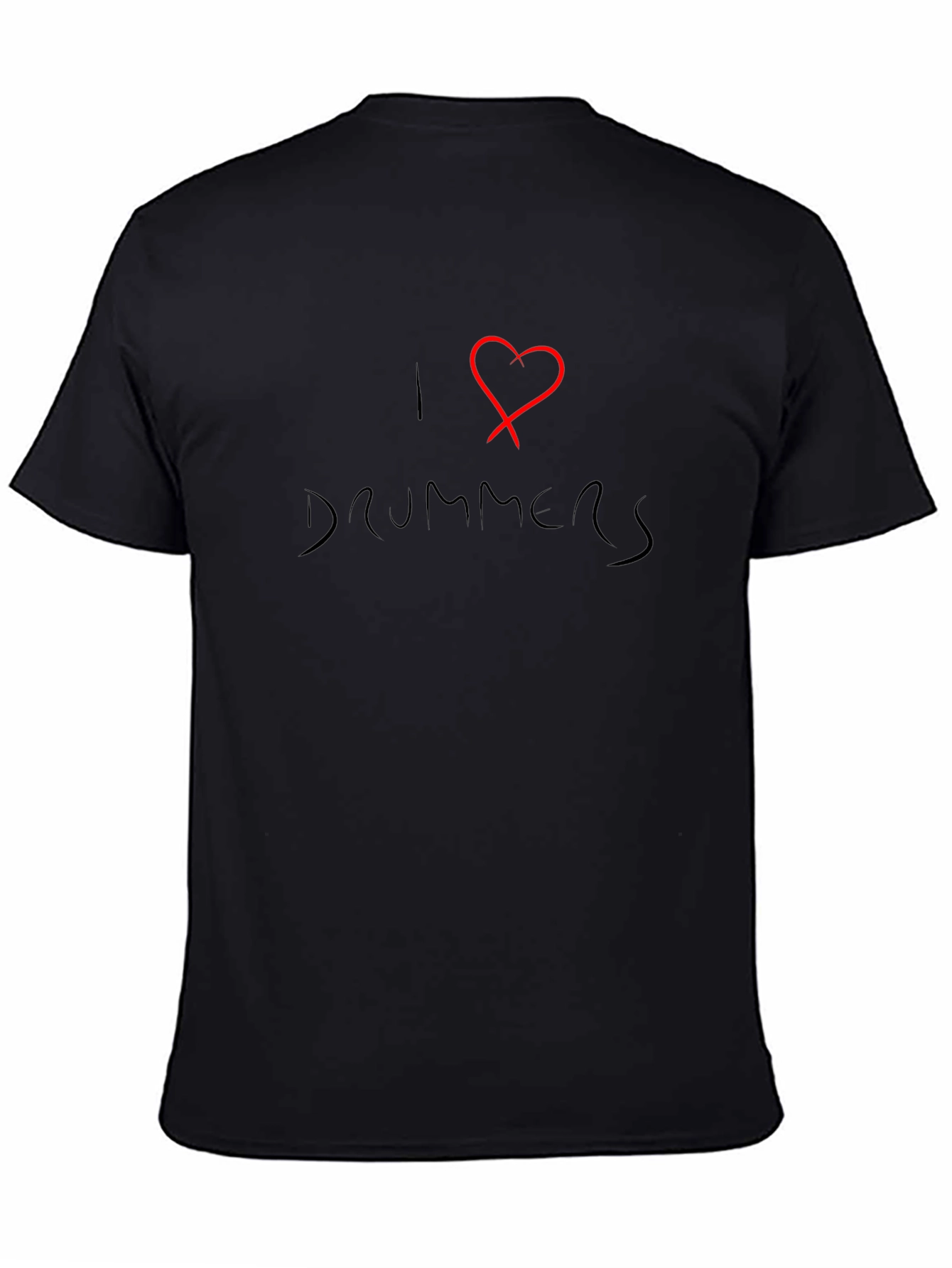 I Heart Drummers Black T-Shirt - Music Lover Tee