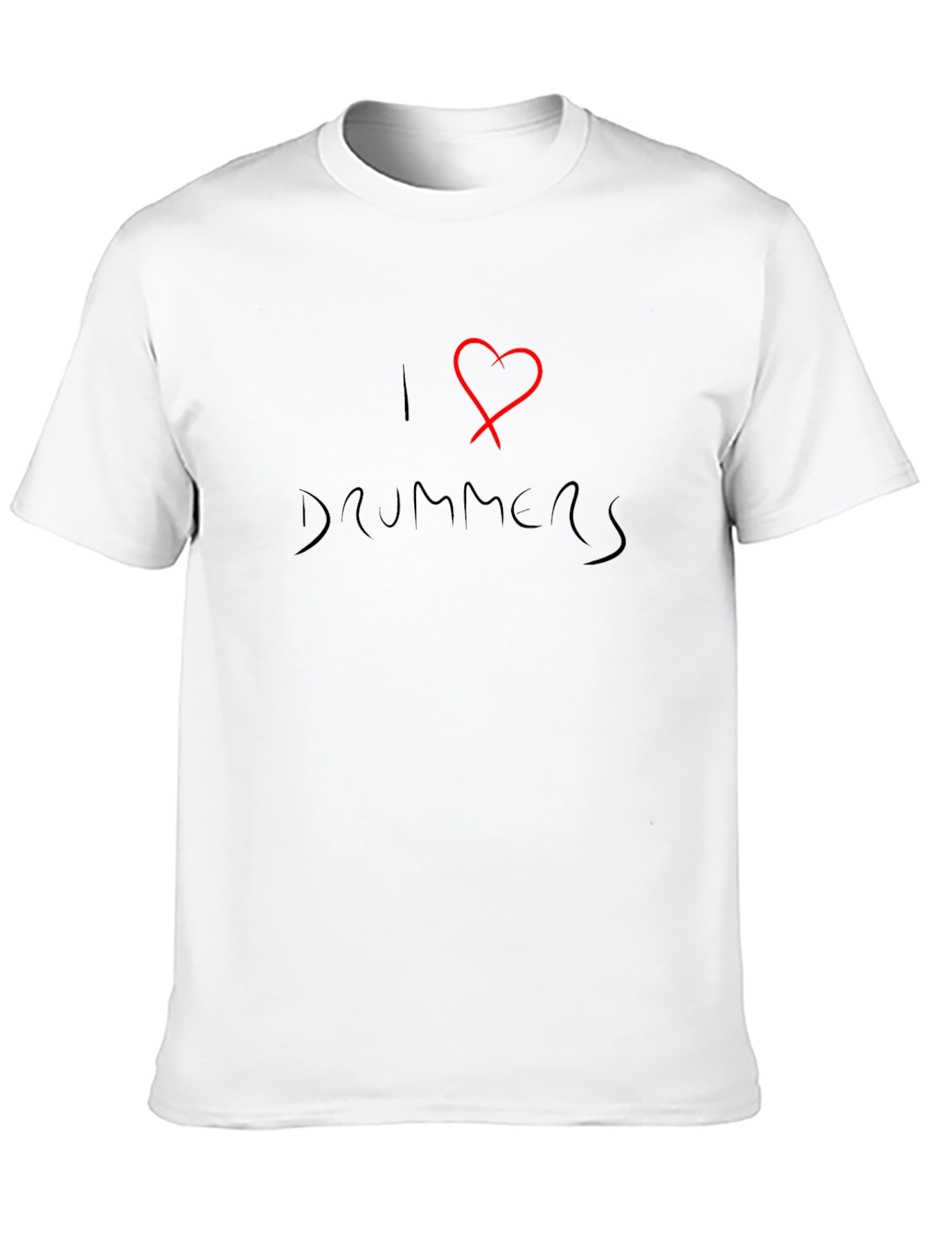 I Heart Drummers Black T-Shirt - Music Lover Tee