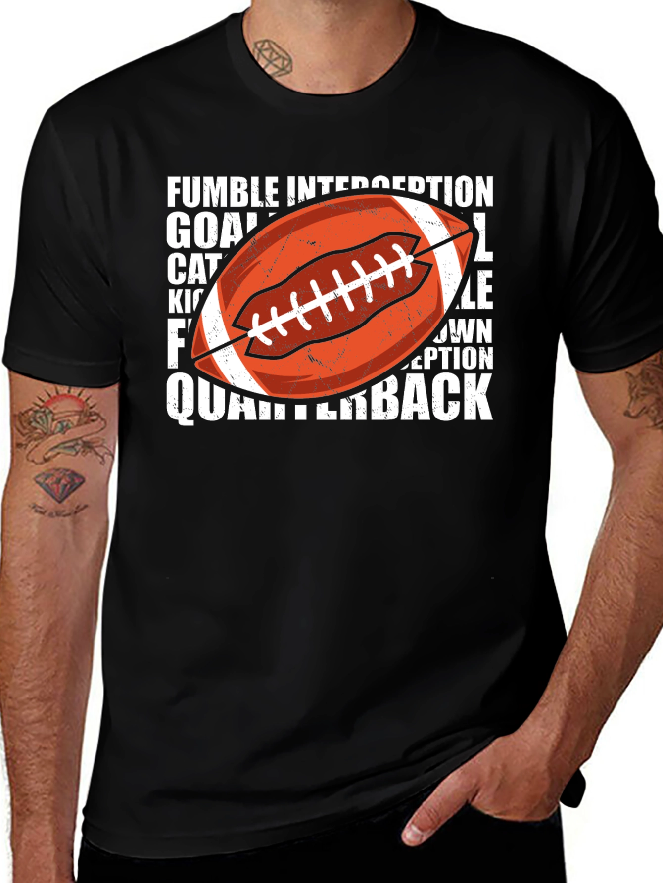 Football Word Art Graphic T-Shirt