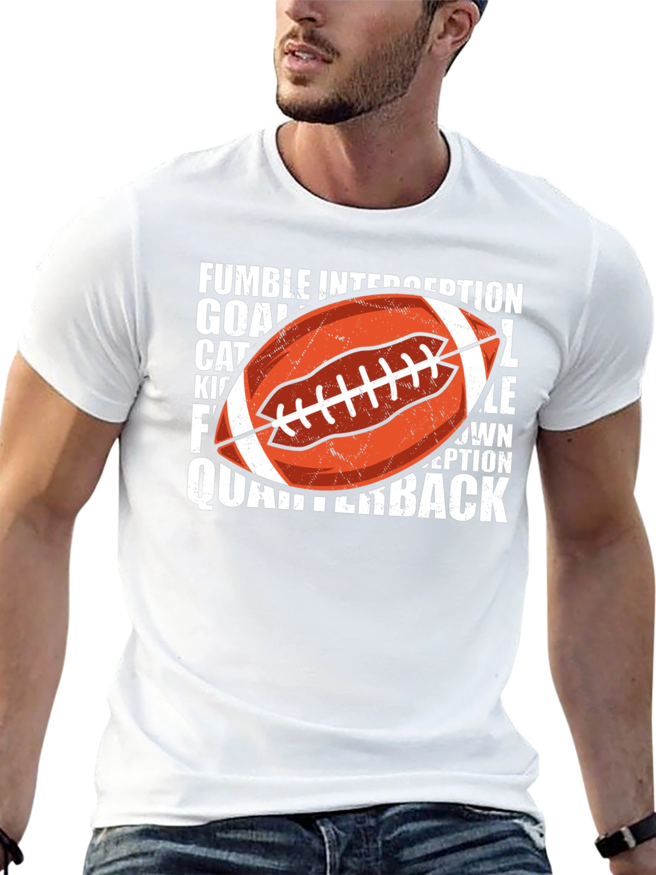Football Word Art Graphic T-Shirt