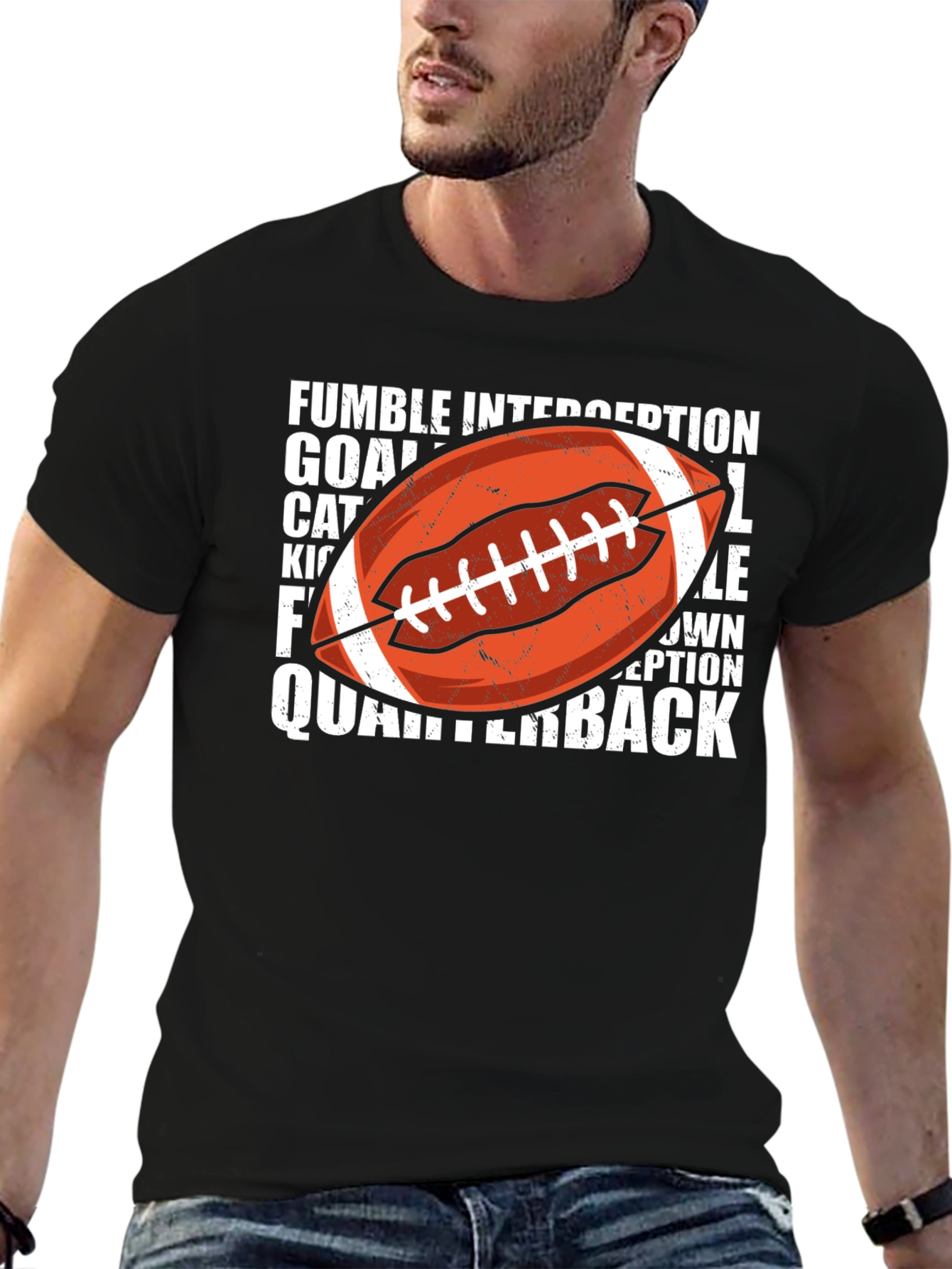 Football Word Art Graphic T-Shirt