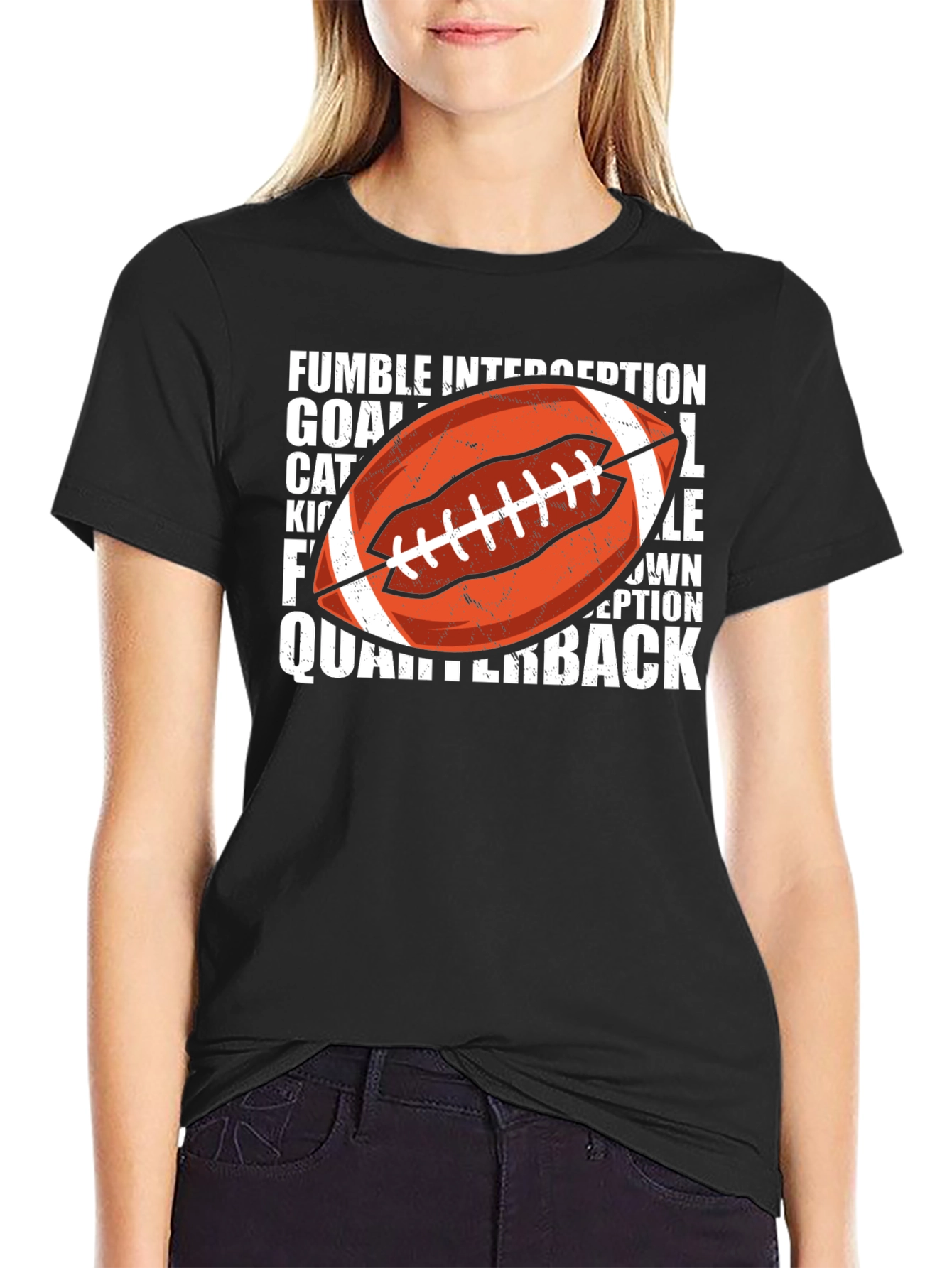 Football Word Art Graphic T-Shirt