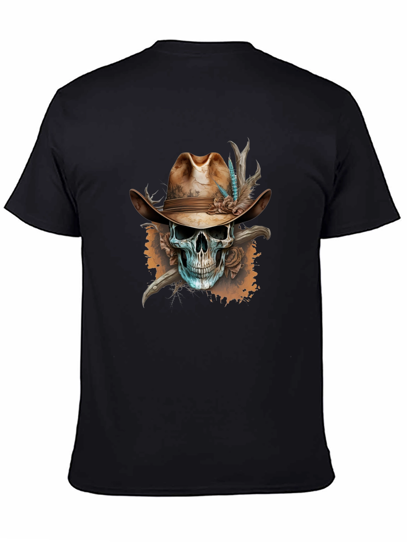 Cowboy Skull Graphic Tee - Unique Design