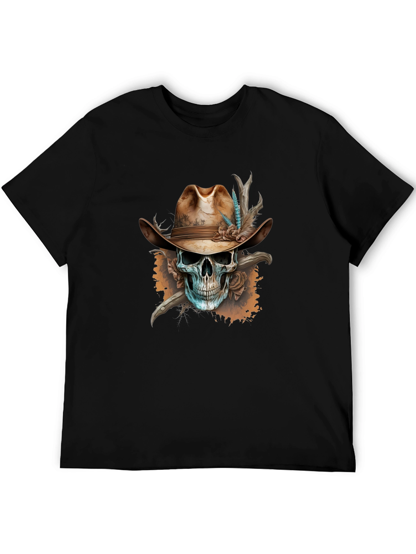 Cowboy Skull Graphic Tee - Unique Design