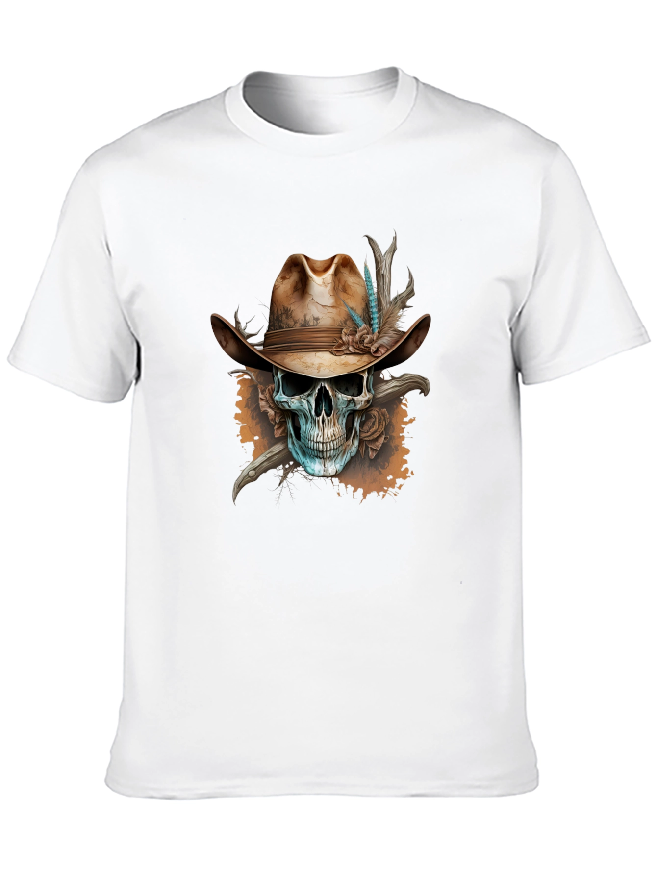 Cowboy Skull Graphic Tee - Unique Design