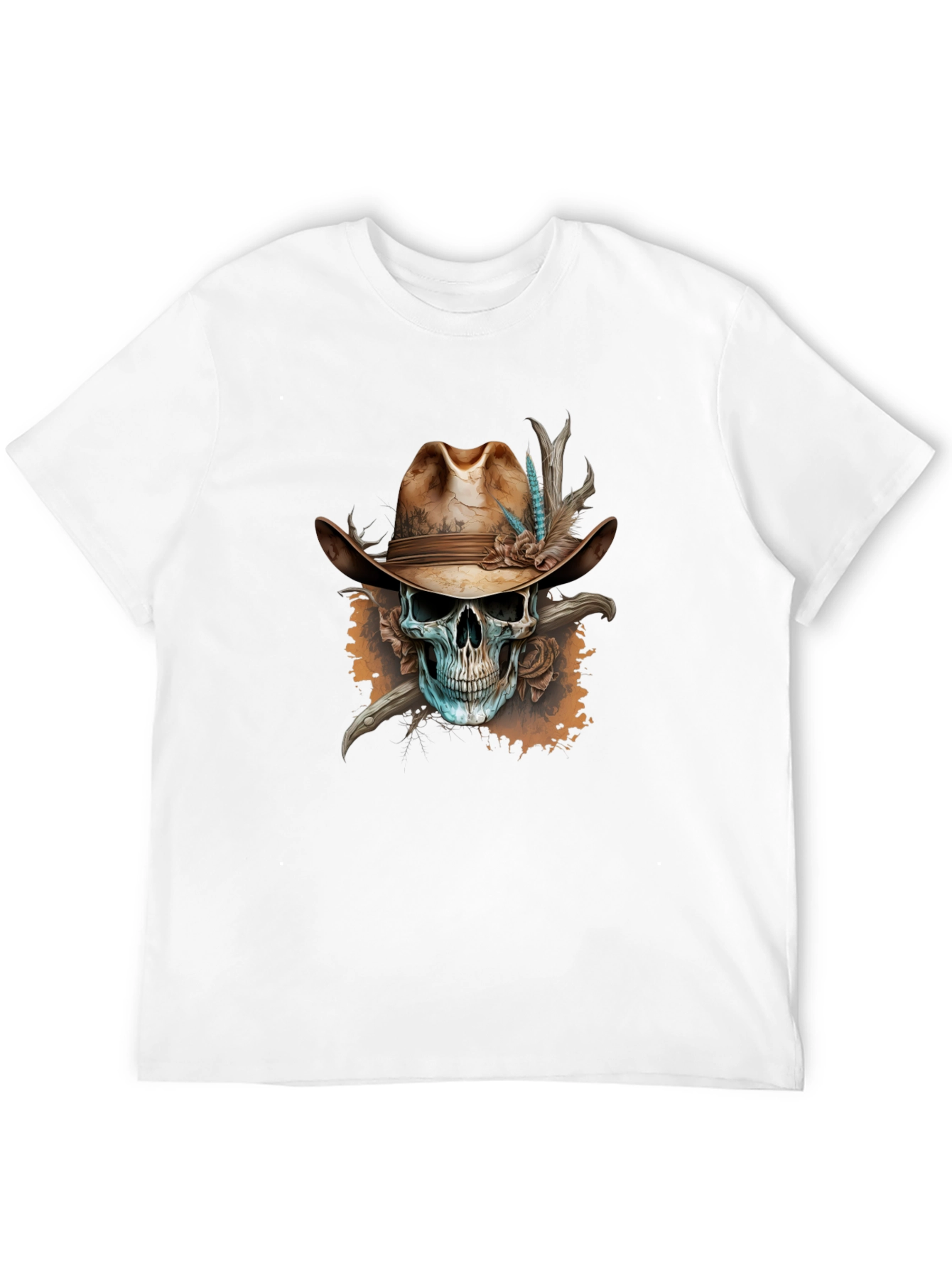 Cowboy Skull Graphic Tee - Unique Design