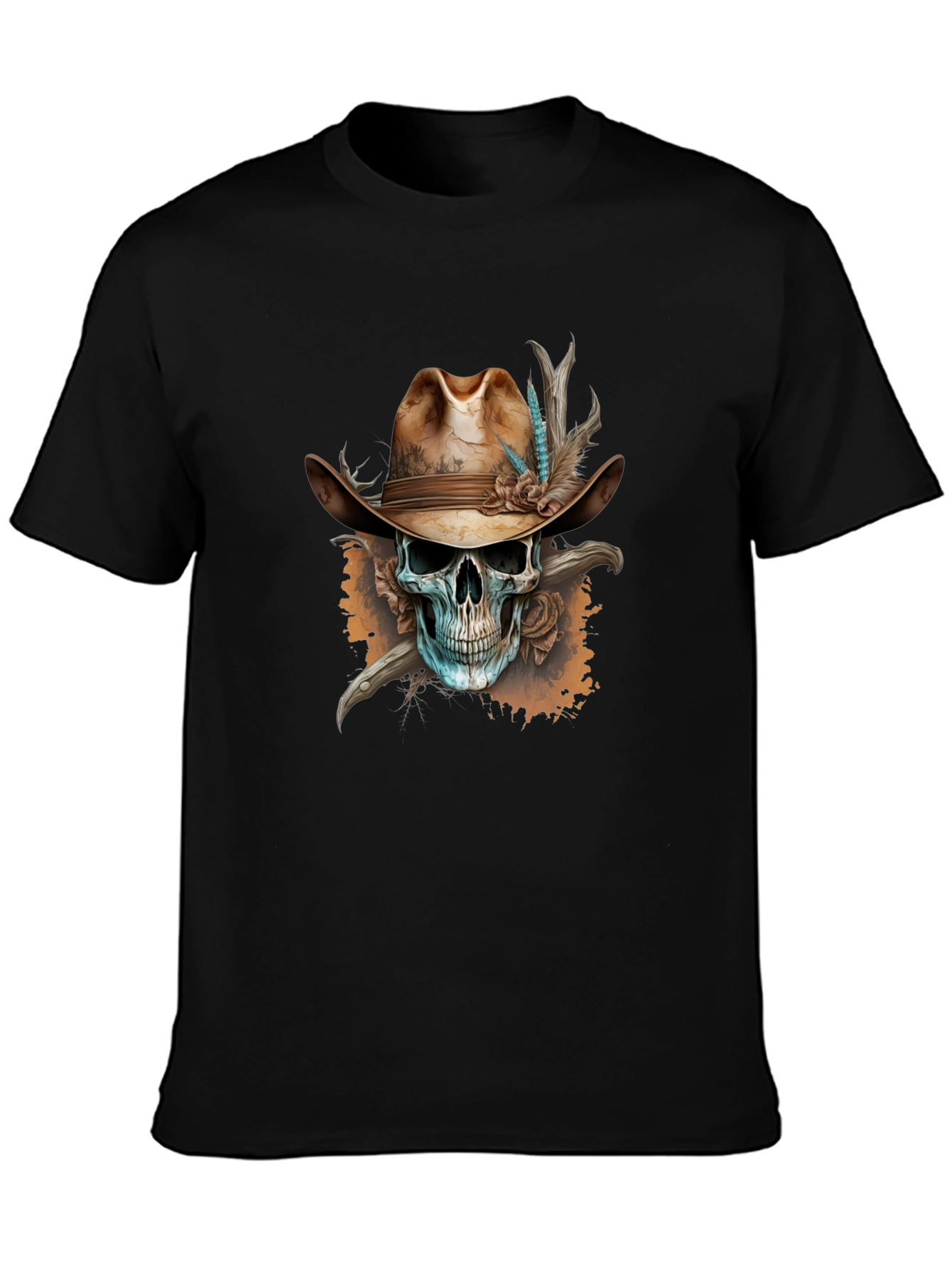 Cowboy Skull Graphic Tee - Unique Design