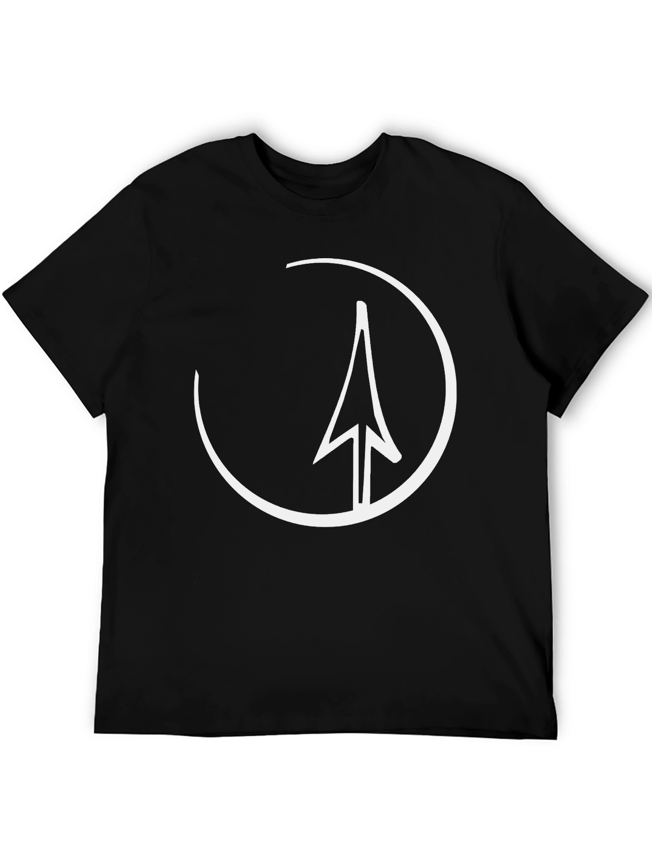 Black T-Shirt with Arrow Circle Graphic Tee