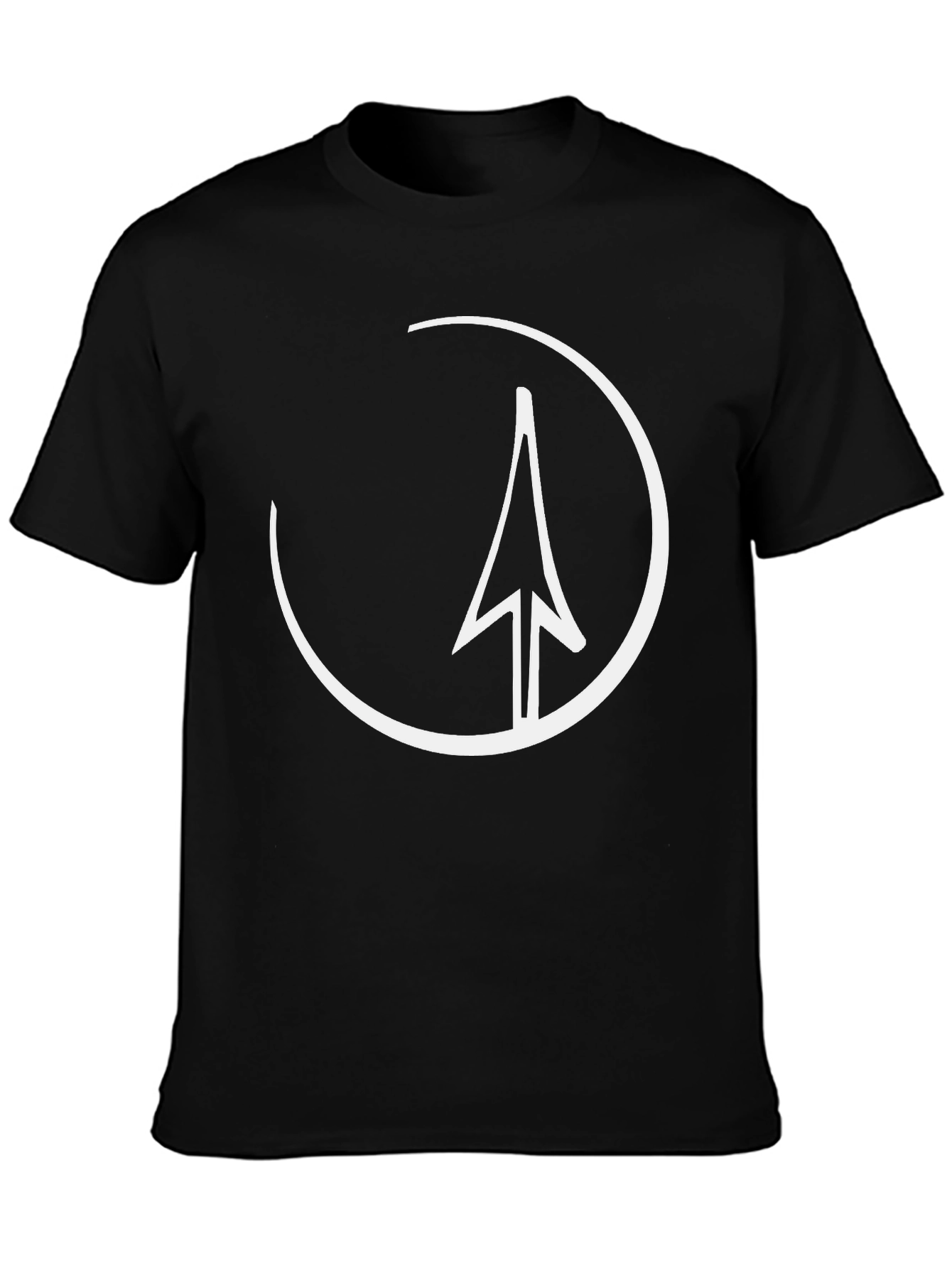 Black T-Shirt with Arrow Circle Graphic Tee