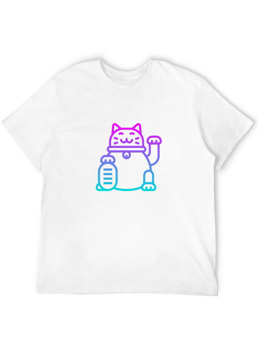 Lucky Cat Graphic Tee - Unisex Black T-Shirt