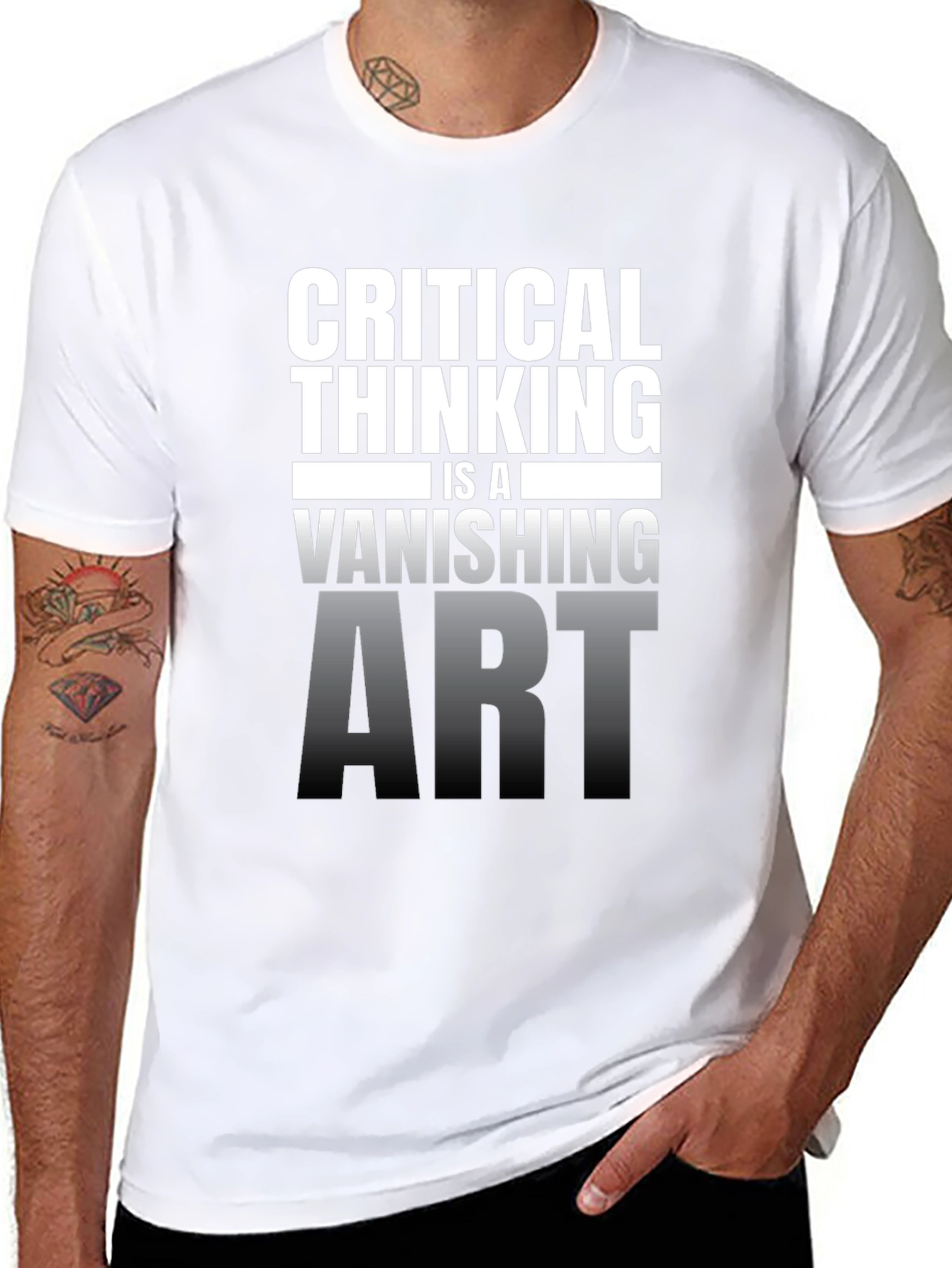 Critical Thinking Vanishing Art Graphic T-Shirt