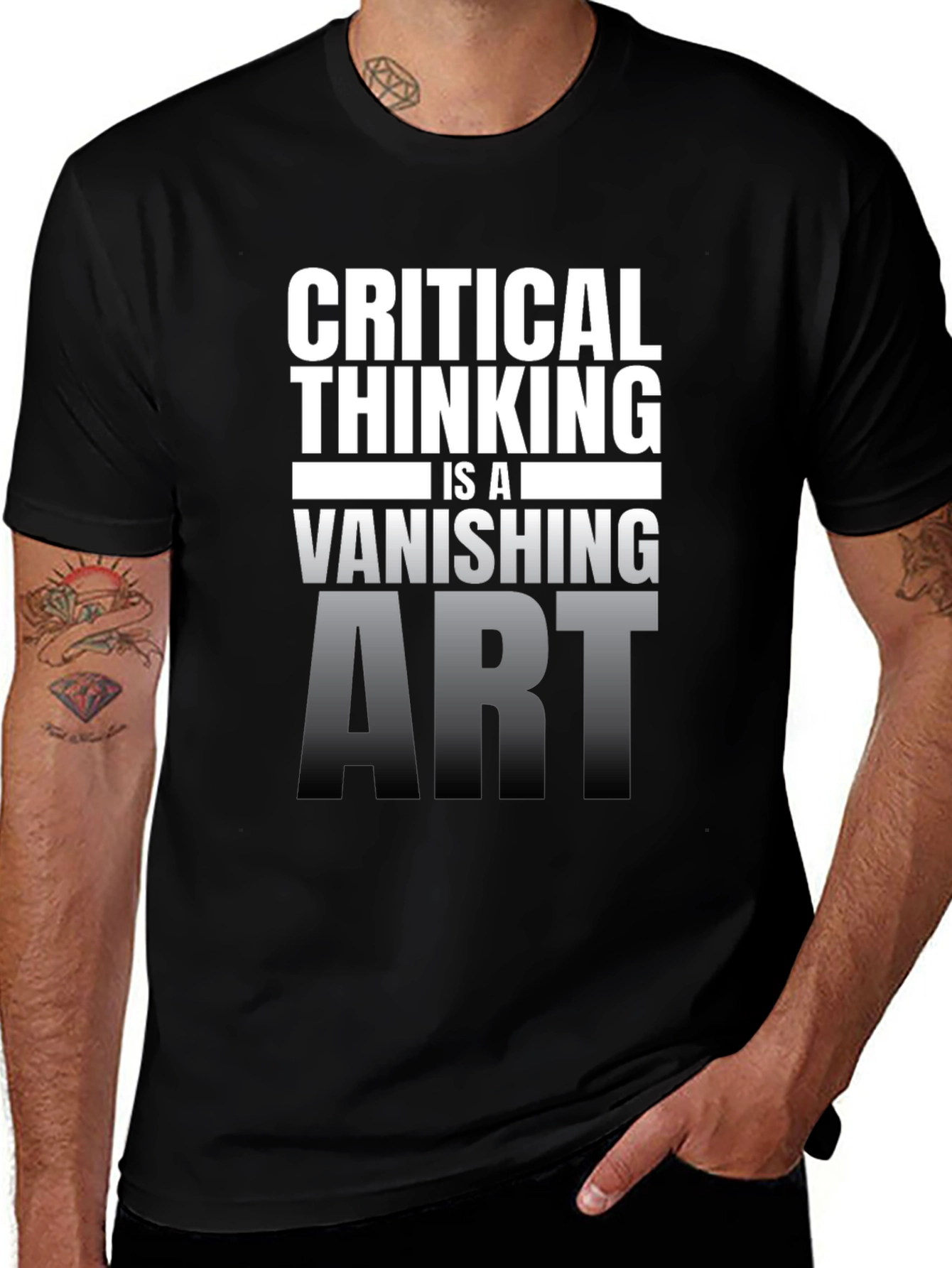 Critical Thinking Vanishing Art Graphic T-Shirt