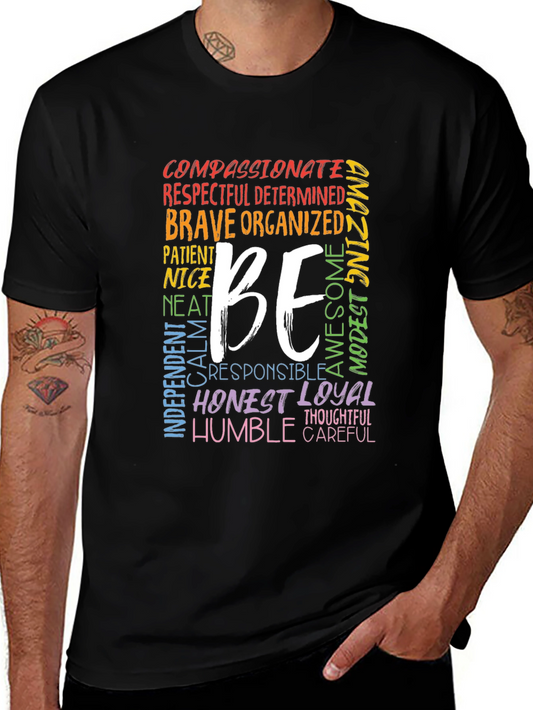 Be Kind T-Shirt - Colorful Word Cloud Design