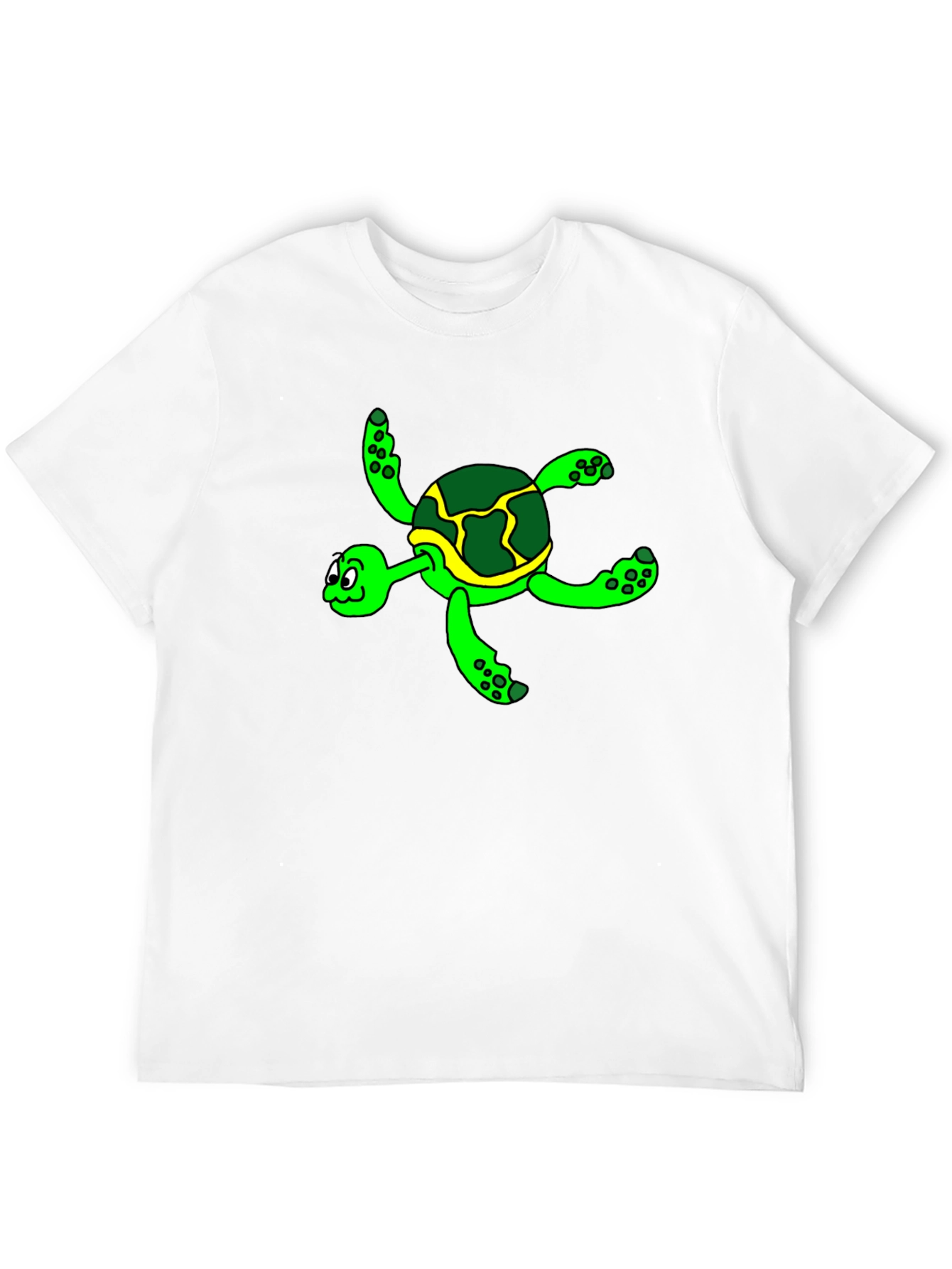 Cartoon Turtle Graphic Tee - Black
