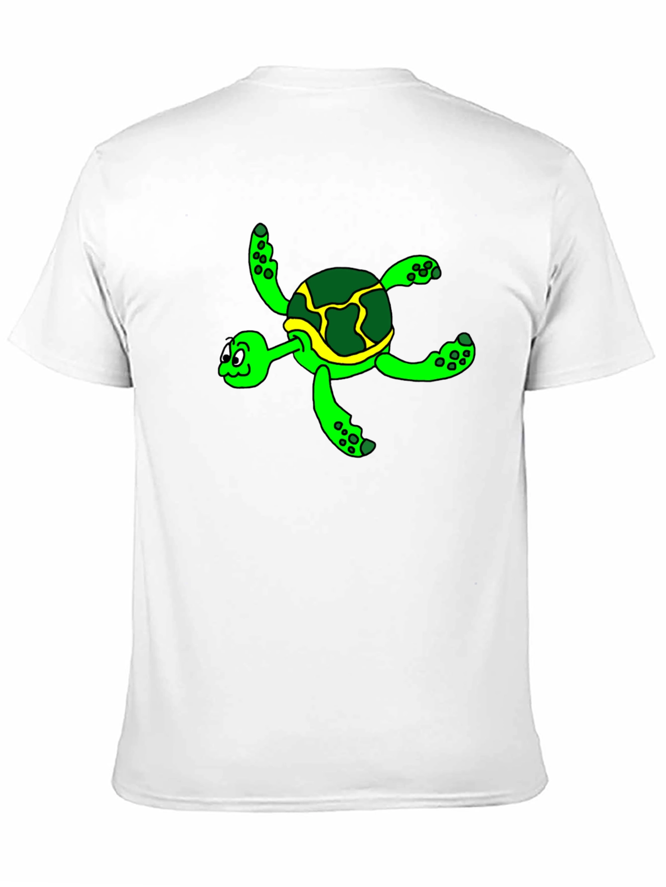Cartoon Turtle Graphic Tee - Black