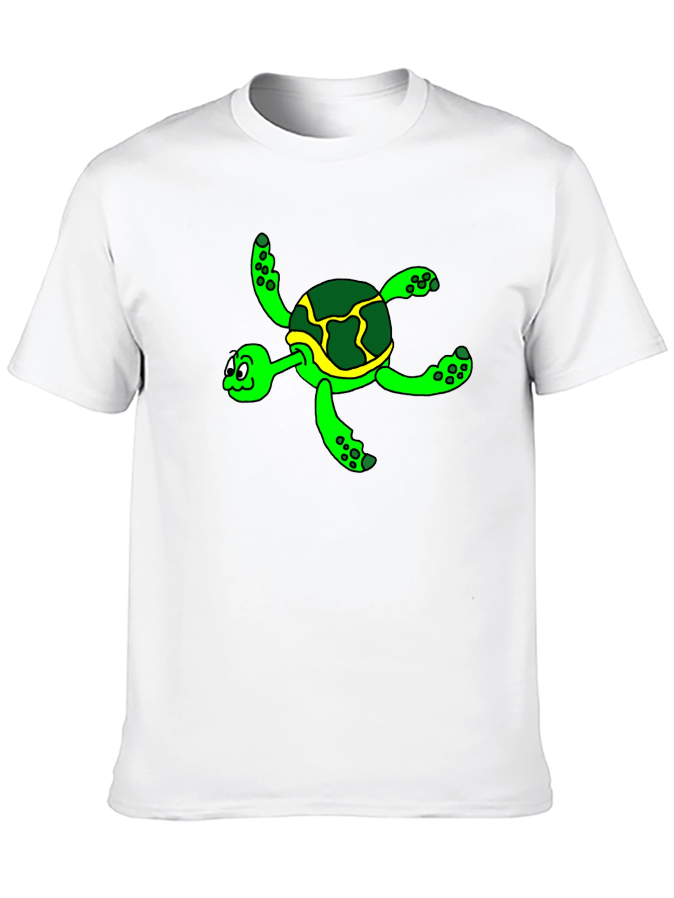Cartoon Turtle Graphic Tee - Black