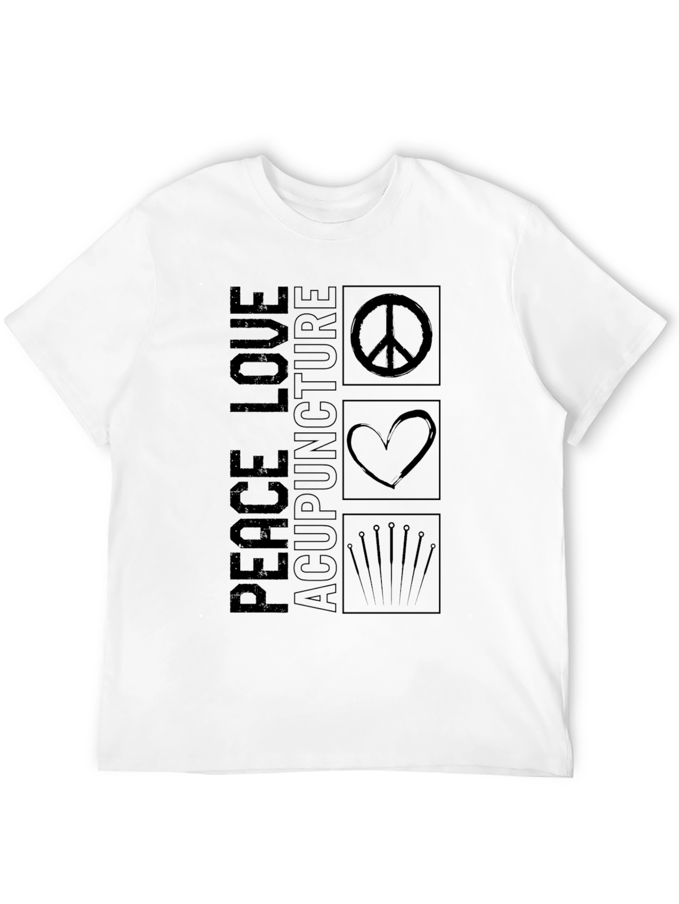 Peace Love Acupuncture Graphic Tee - Black
