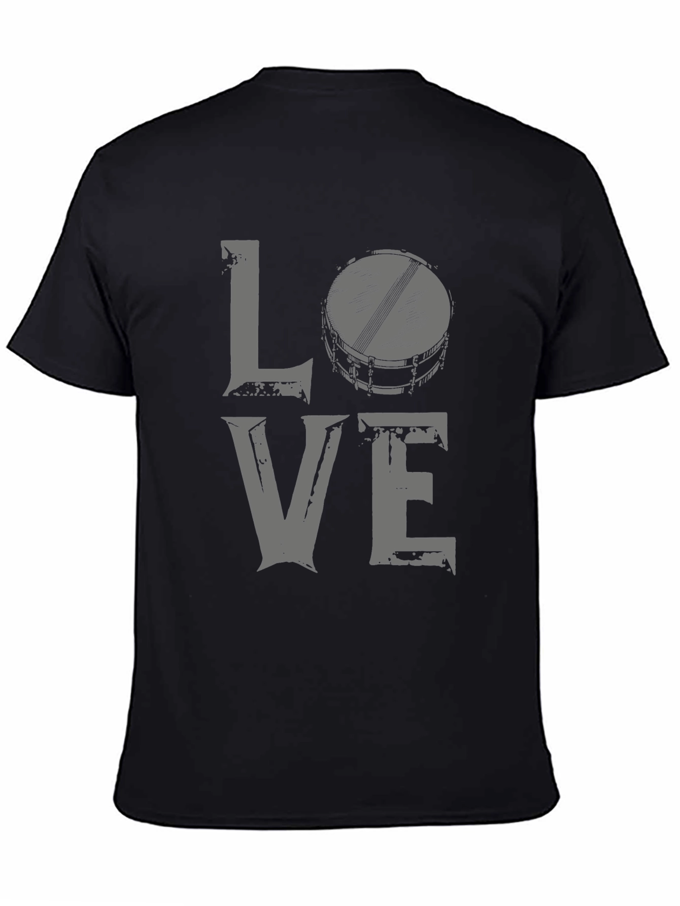 Love Drums Graphic Tee - Black Cotton Blend