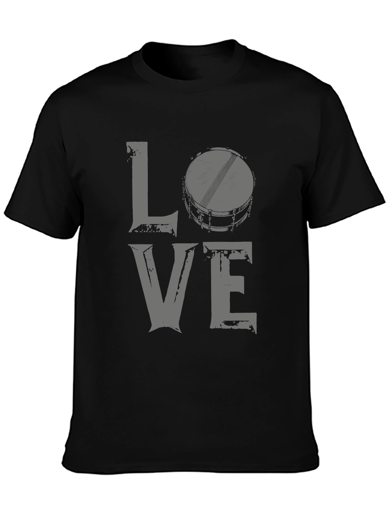 Love Drums Graphic Tee - Black Cotton Blend