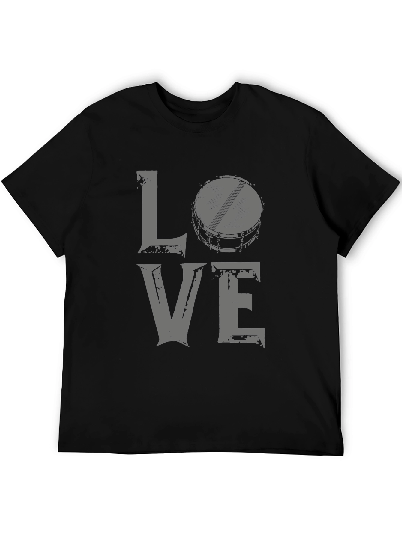 Love Drums Graphic Tee - Black Cotton Blend