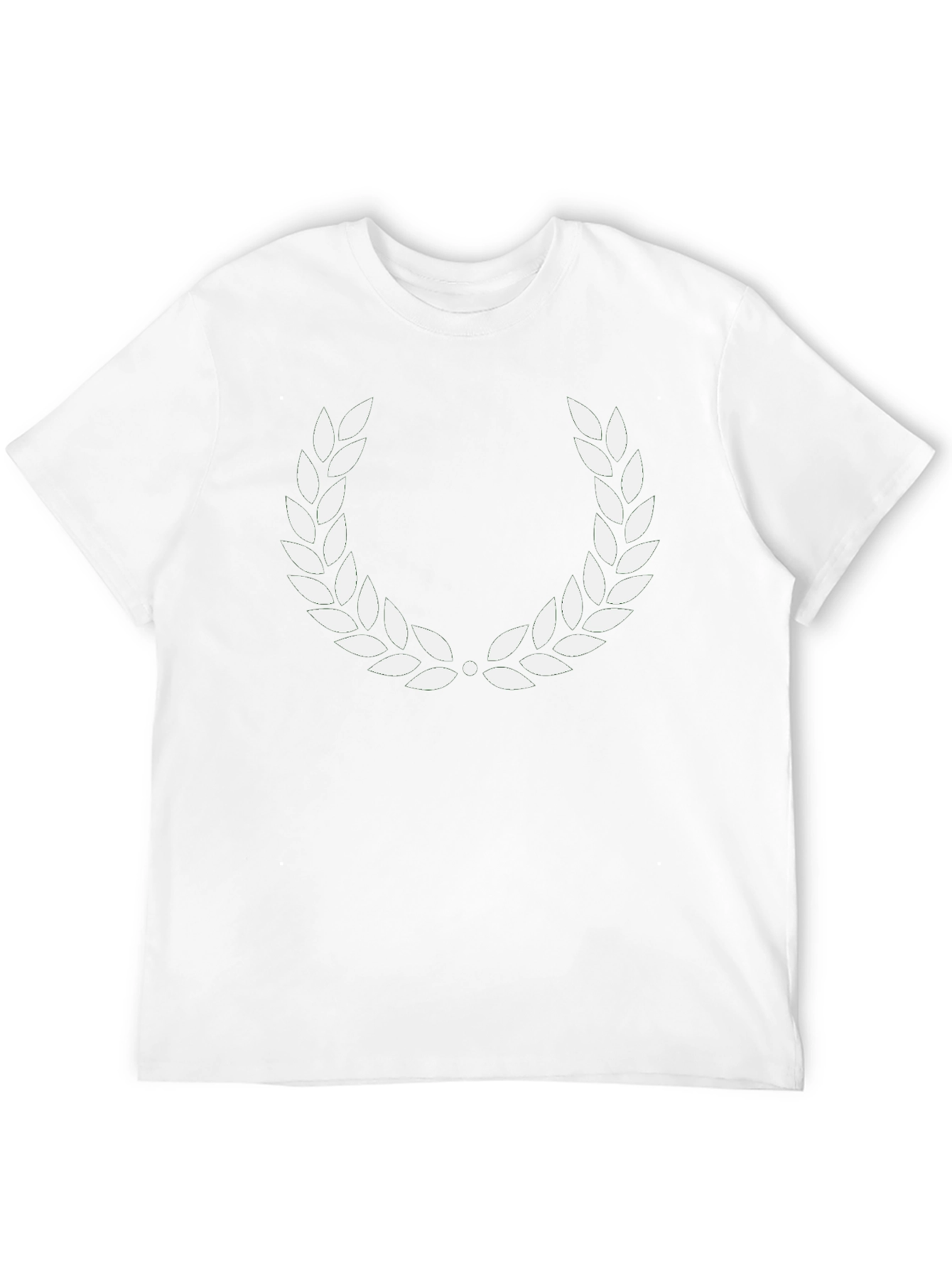 Black T-Shirt with White Laurel Wreath Design