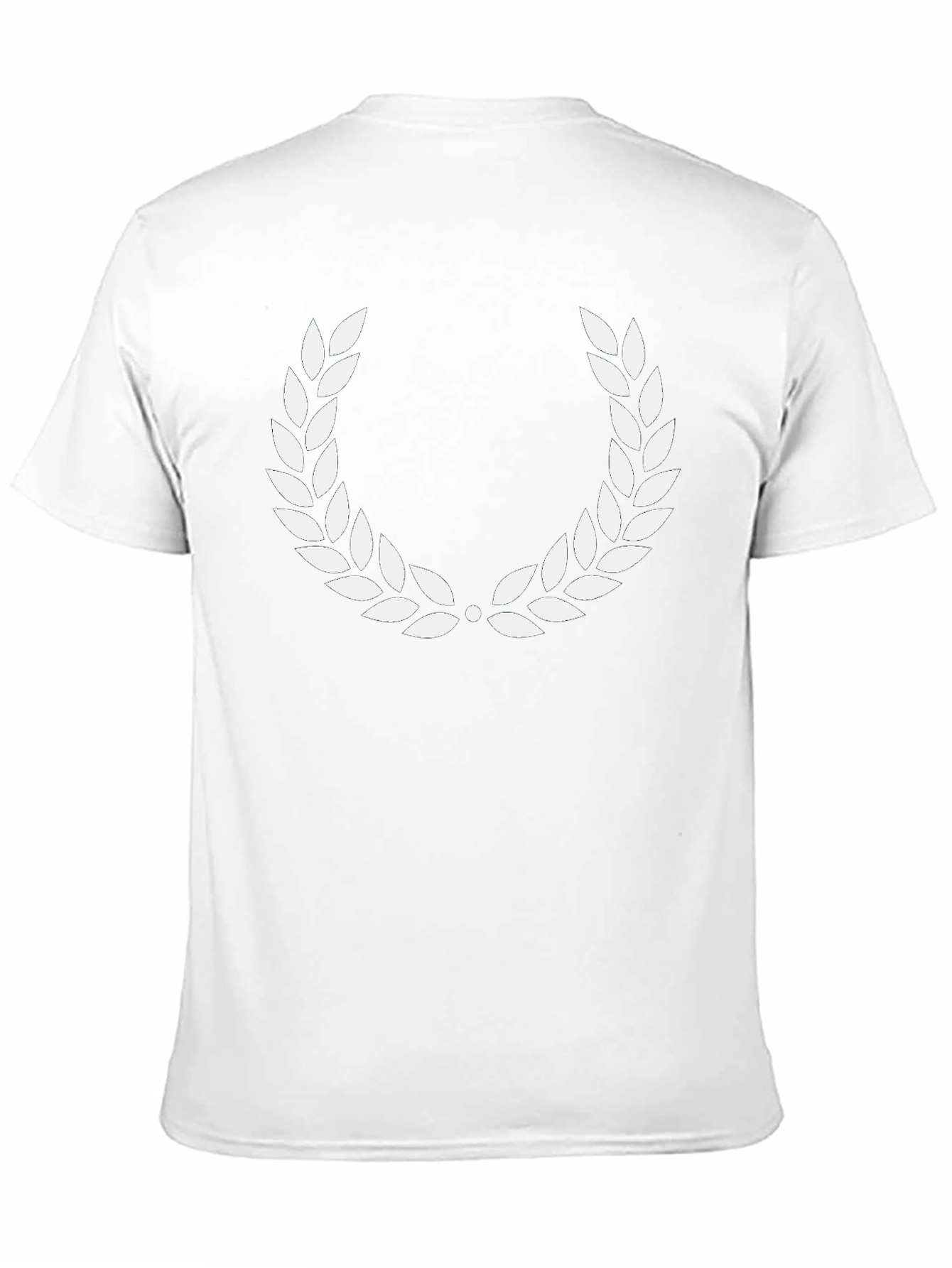 Black T-Shirt with White Laurel Wreath Design