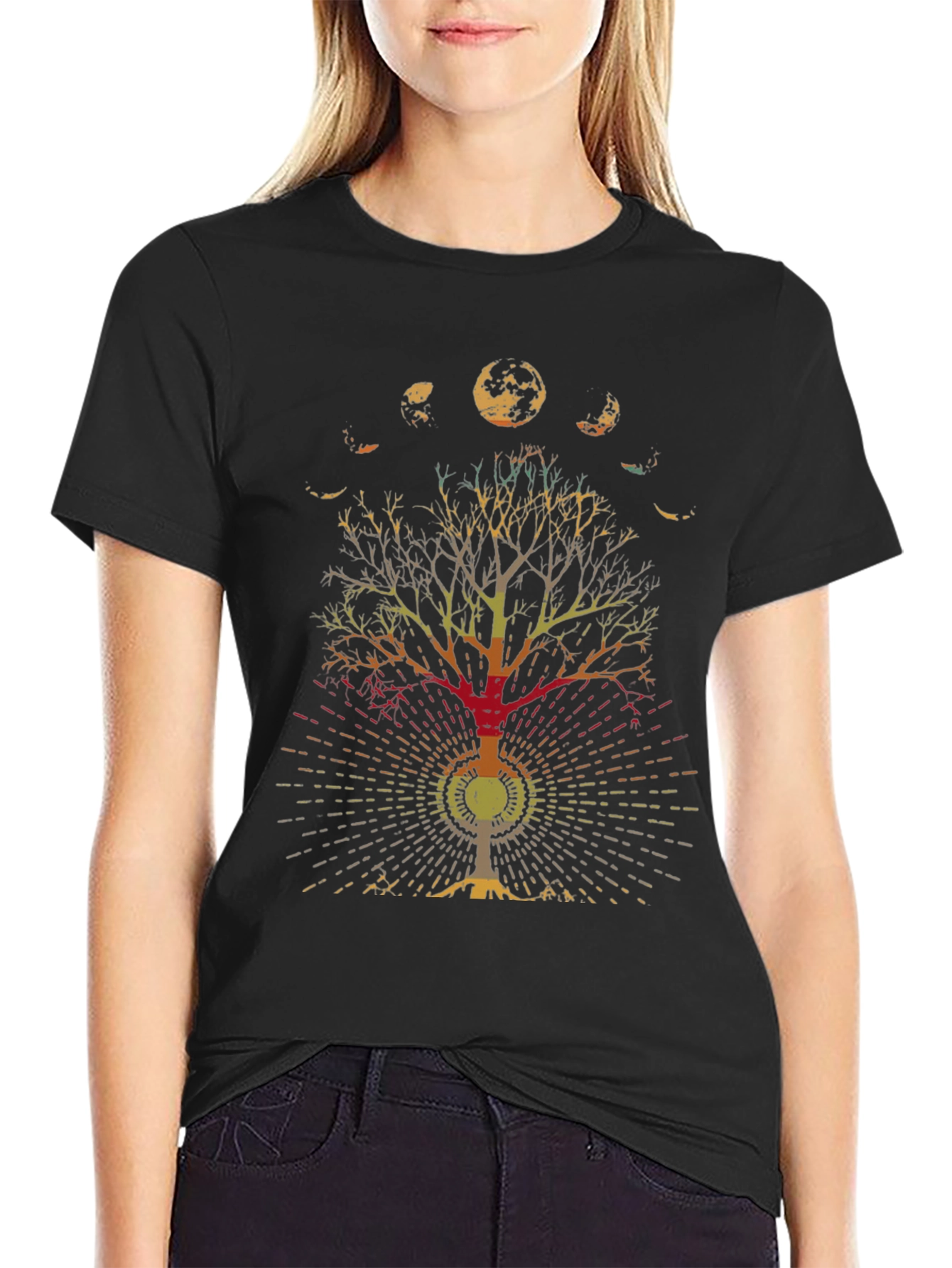 Moon Phases Tree Graphic Tee