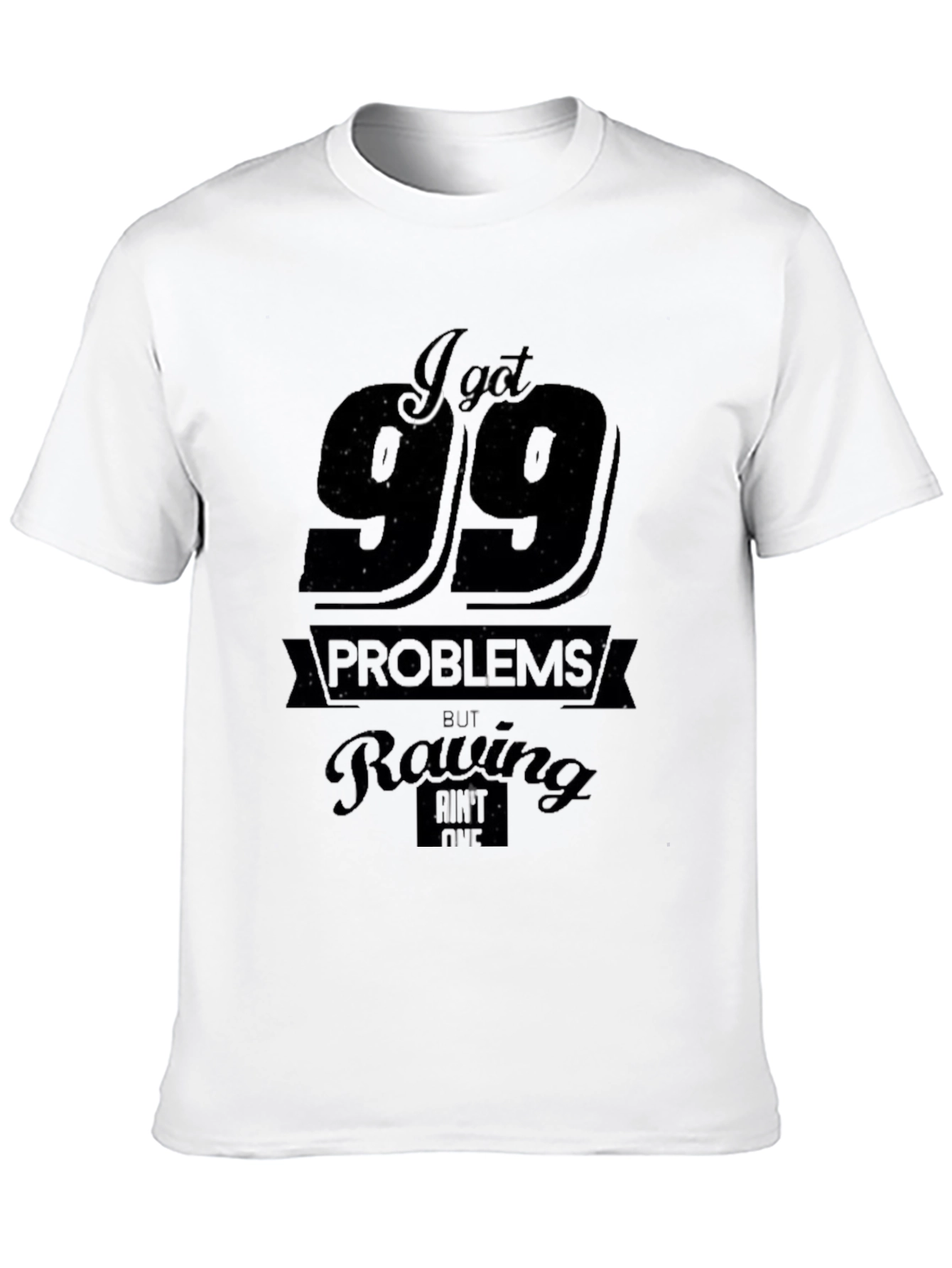99 Problems Rowing T-Shirt - Black Cotton Blend