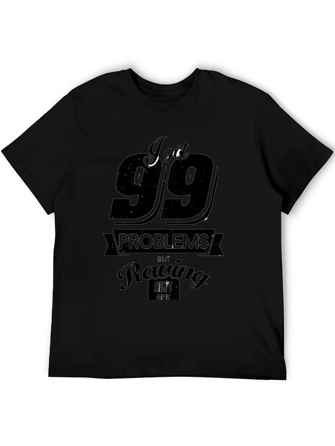 99 Problems Rowing T-Shirt - Black Cotton Blend