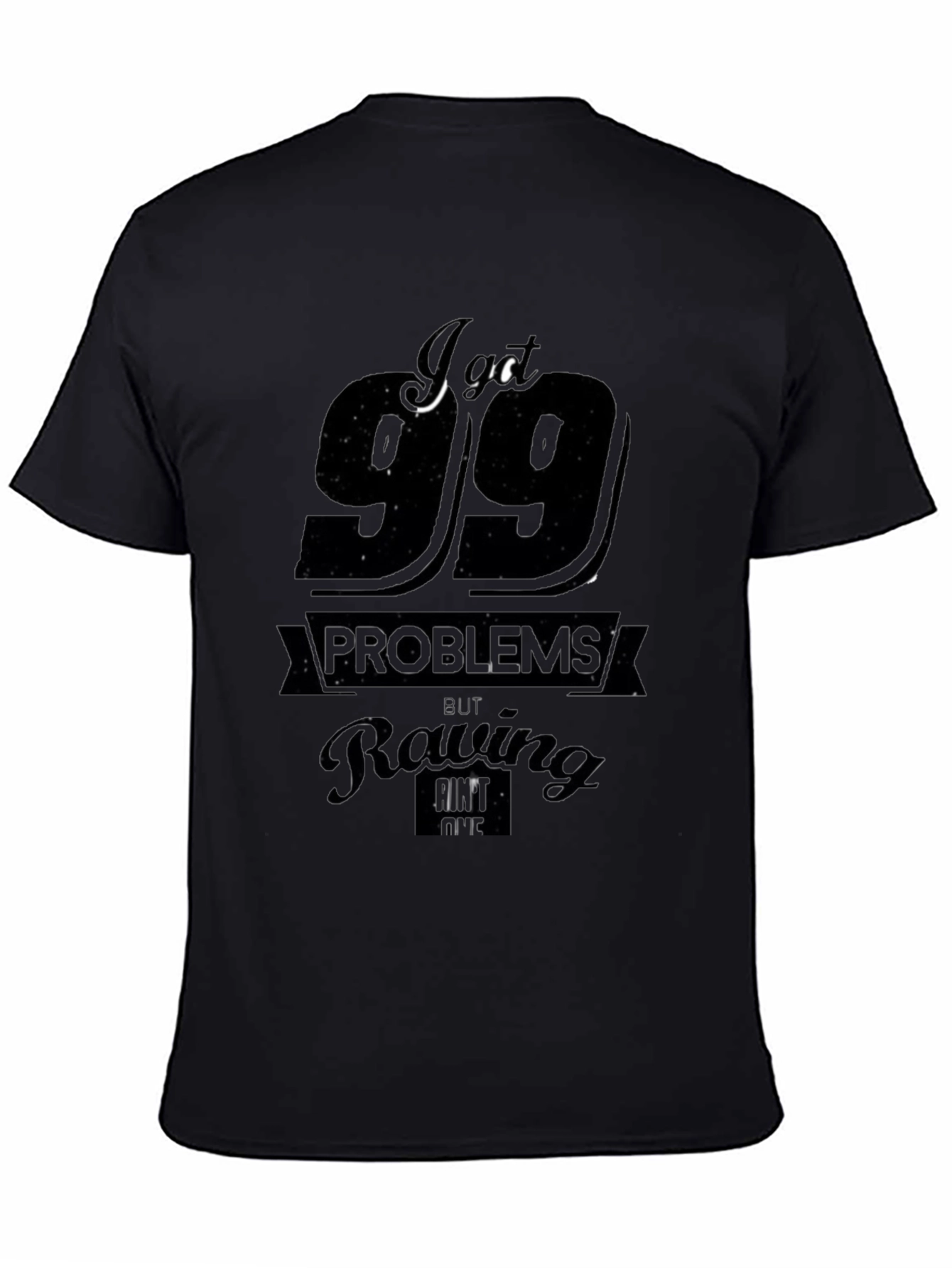 99 Problems Rowing T-Shirt - Black Cotton Blend