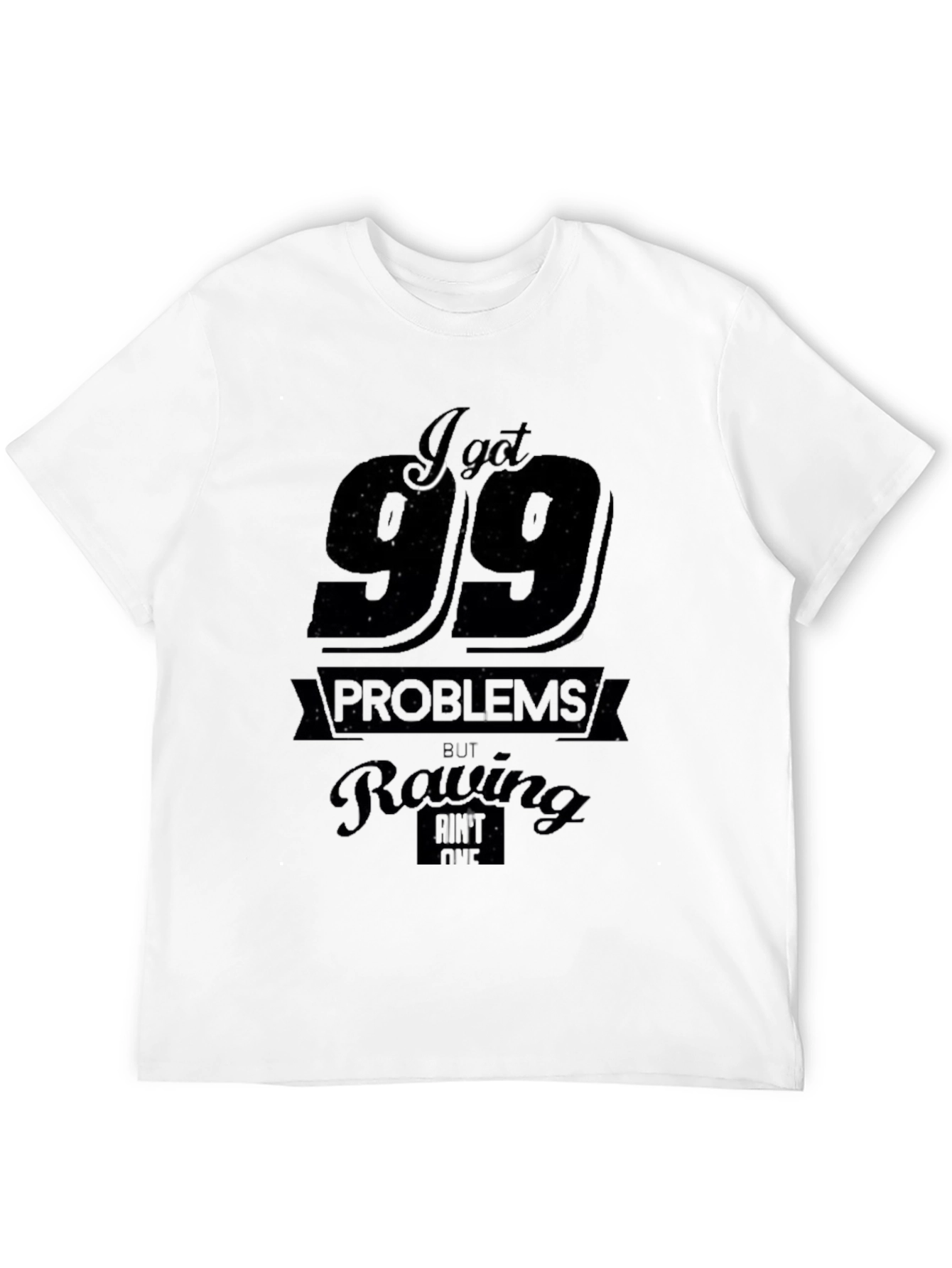 99 Problems Rowing T-Shirt - Black Cotton Blend