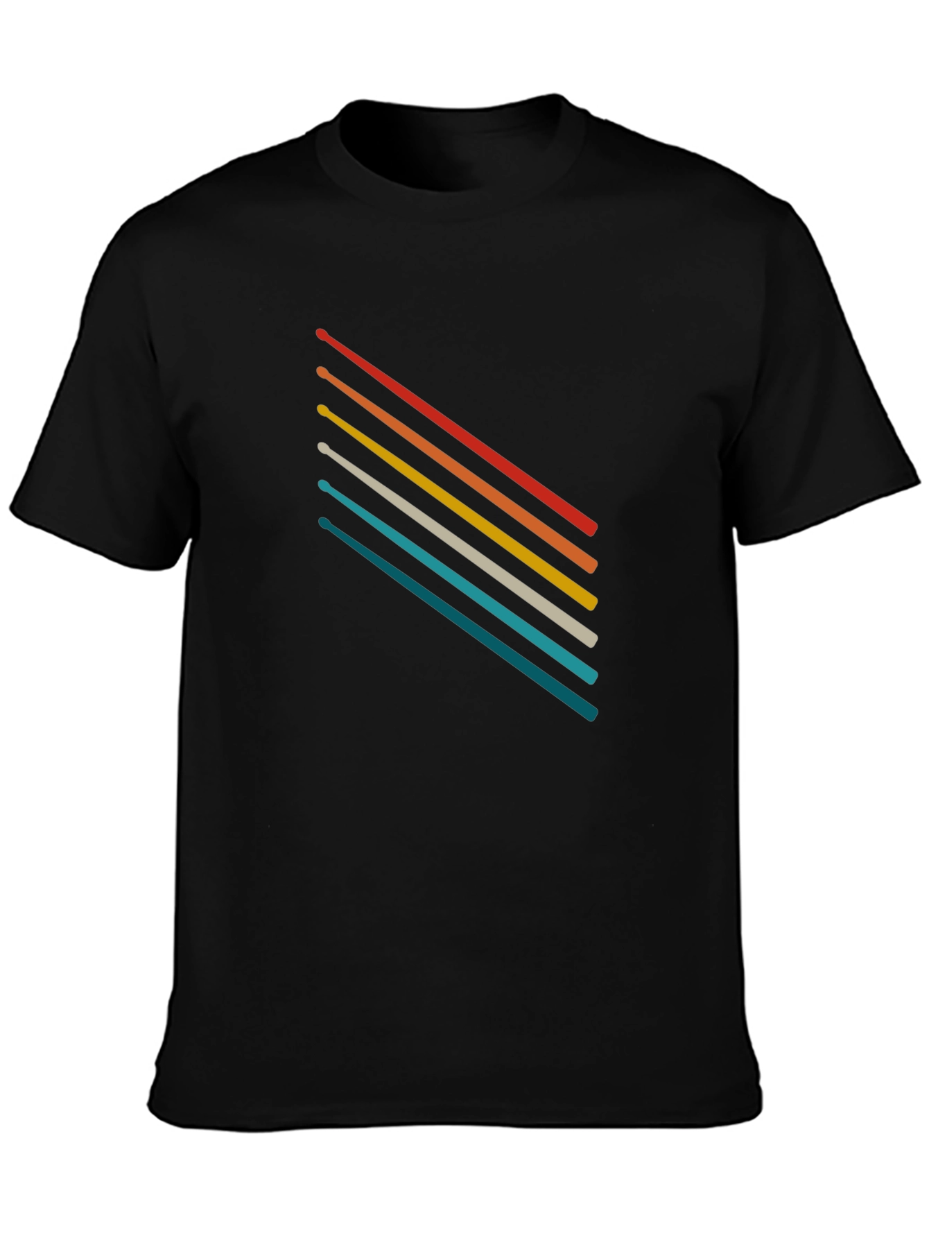 Retro Stripe Graphic Tee - Soft Cotton Blend T-Shirt