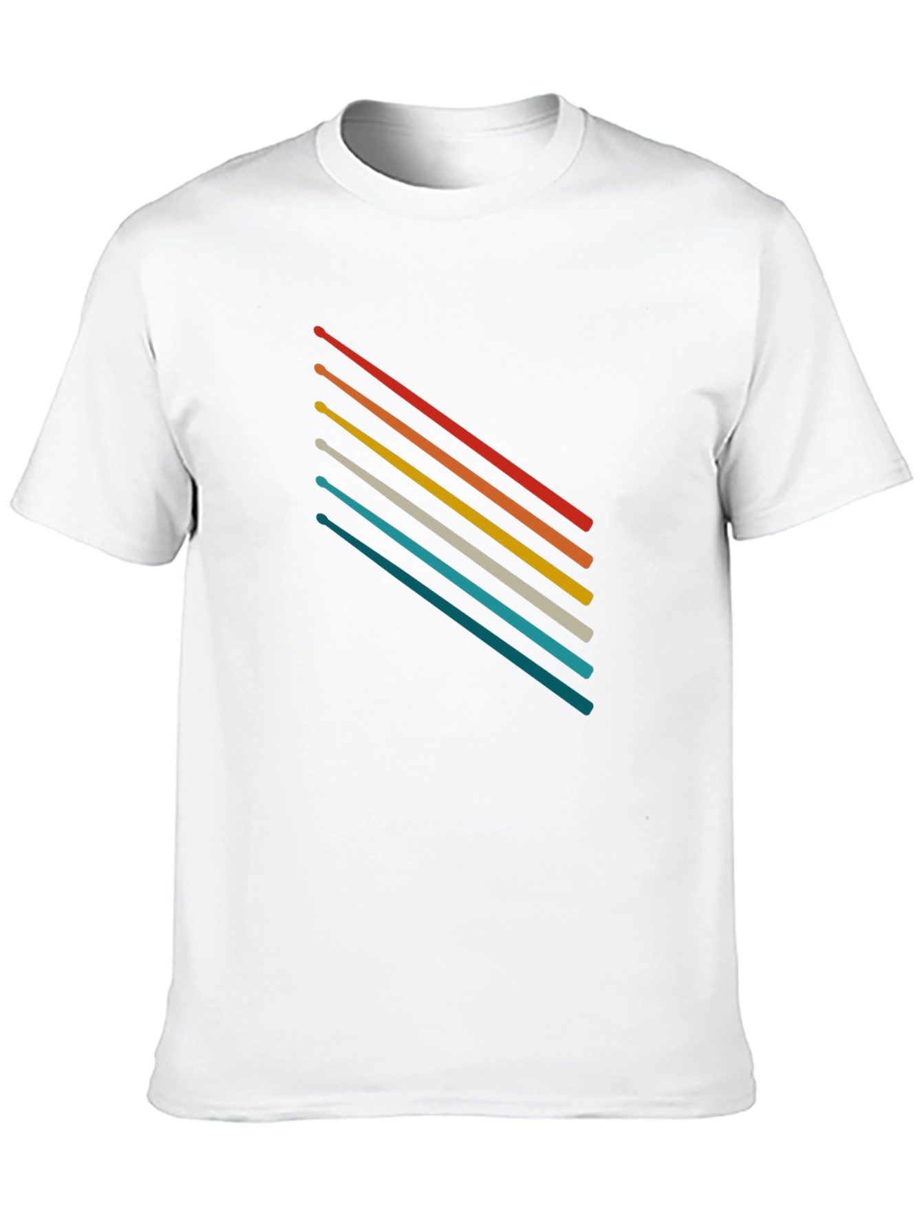 Retro Stripe Graphic Tee - Soft Cotton Blend T-Shirt