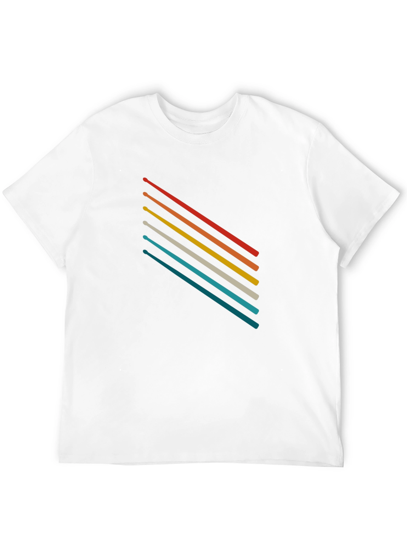 Retro Stripe Graphic Tee - Soft Cotton Blend T-Shirt