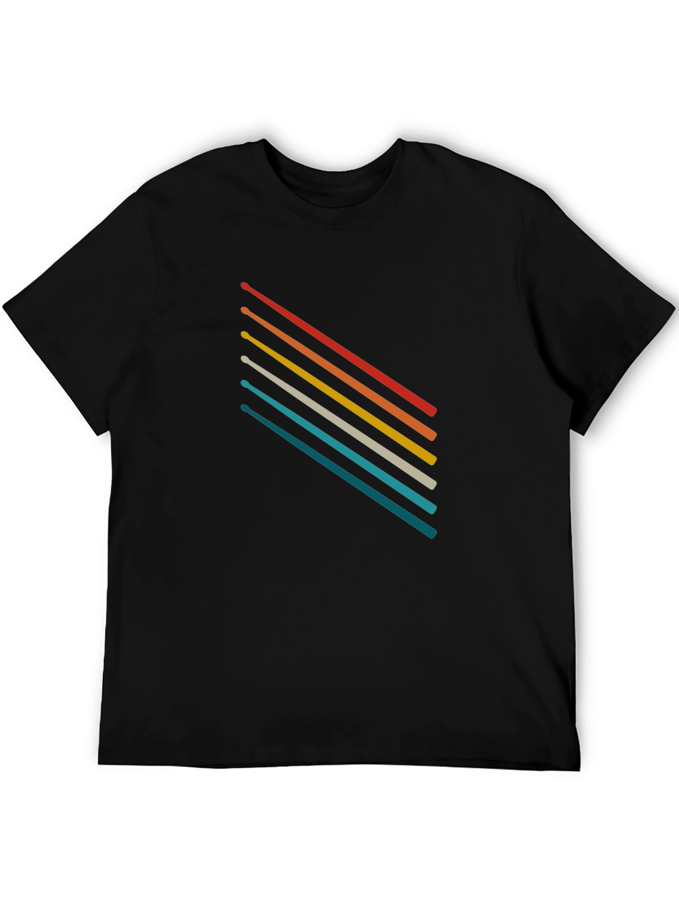 Retro Stripe Graphic Tee - Soft Cotton Blend T-Shirt
