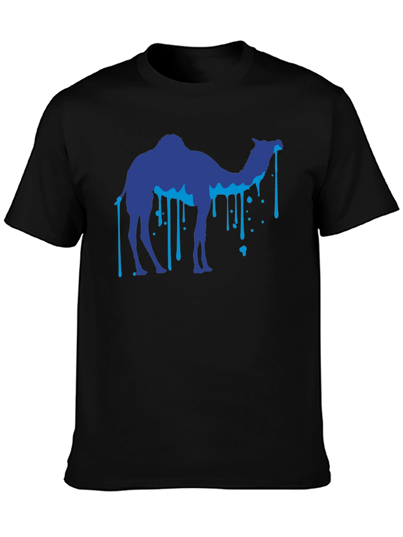 Cool Camel Drip Graphic Black T-Shirt
